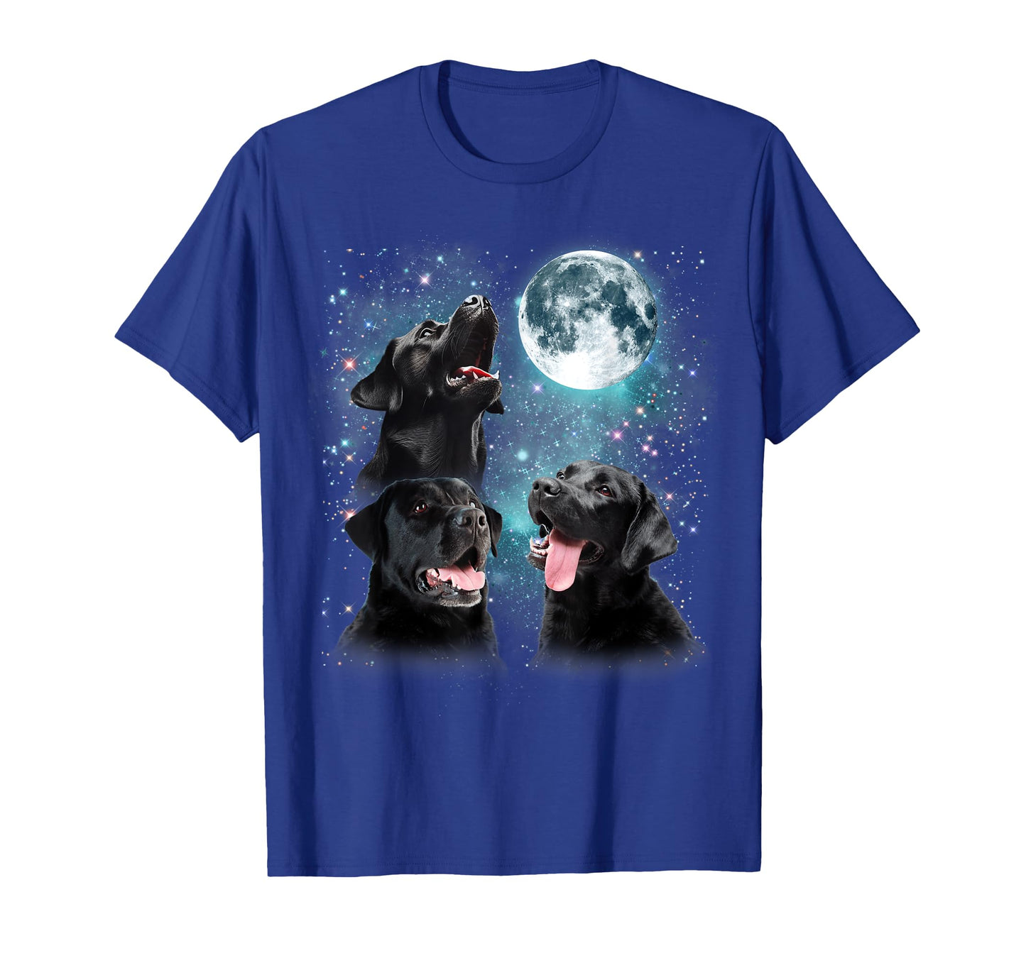 3 Black Lab Moon Howling Lab Head Funny Gifts For Men Women T-Shirt