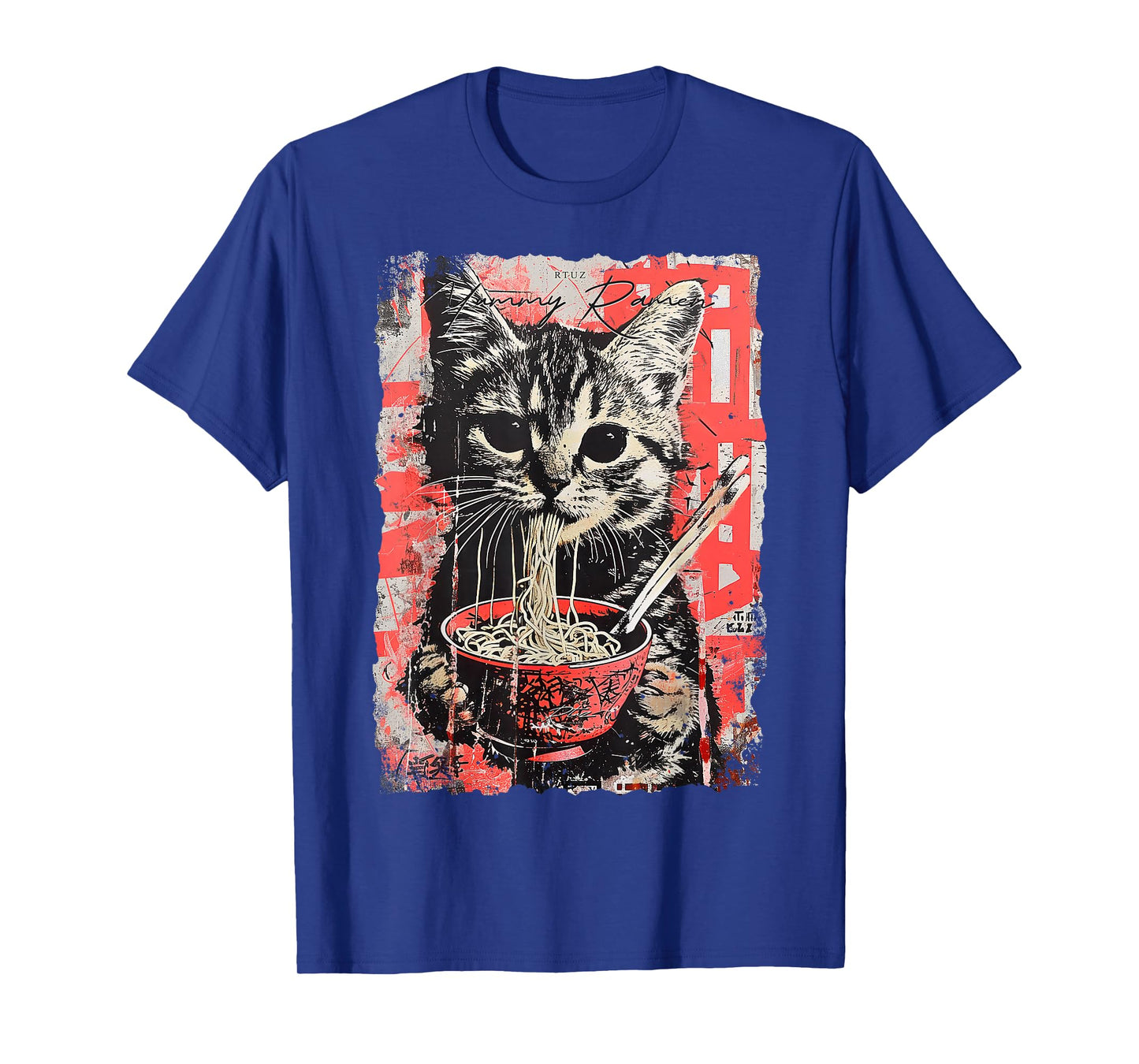 Ramen Noodles Cat Japan Y2K Kawaii Retro Cats Manga Anime T-Shirt