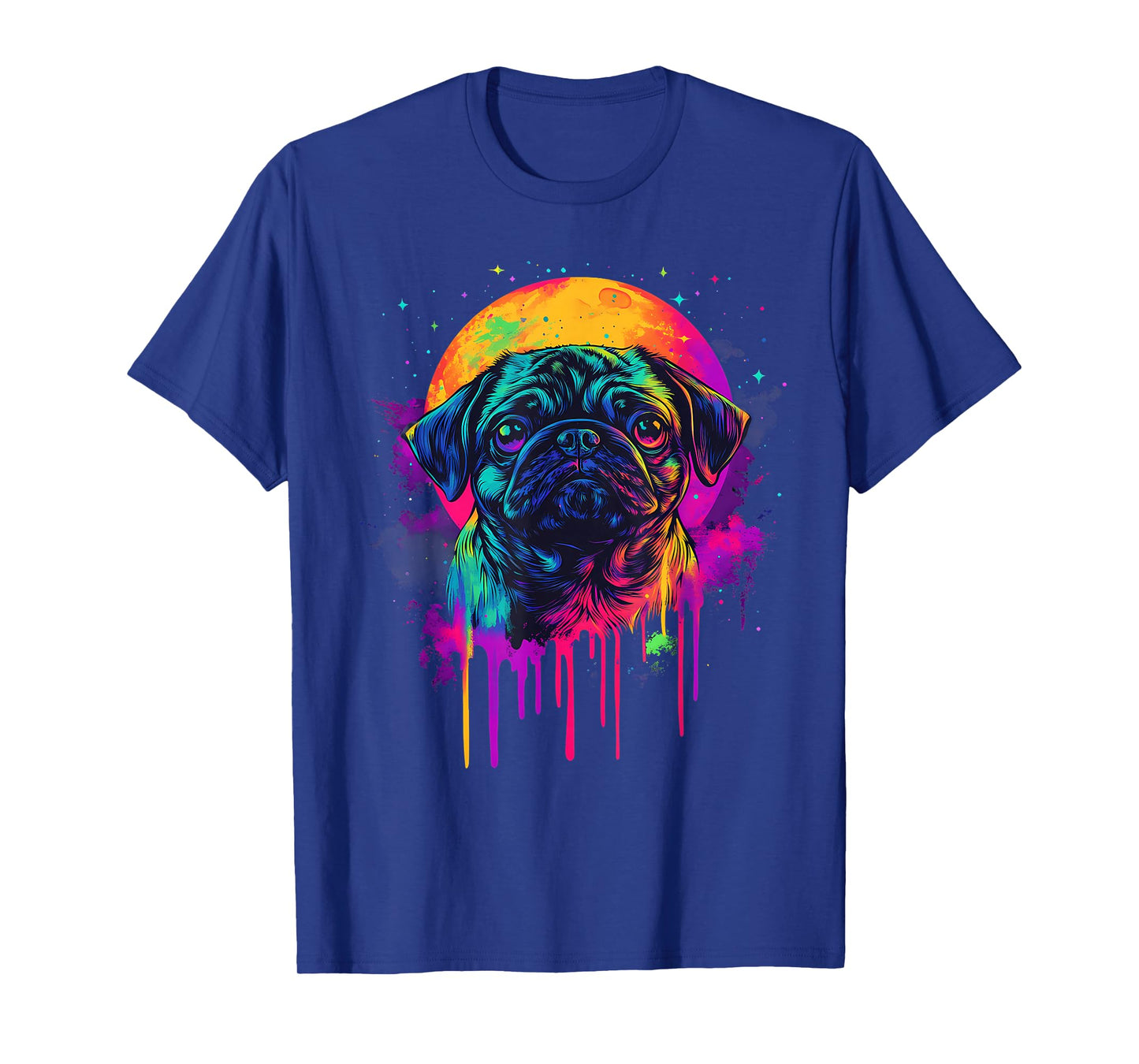 Cute Pug Owner Pug Lover Colorful Portrait Dog Pug T-Shirt