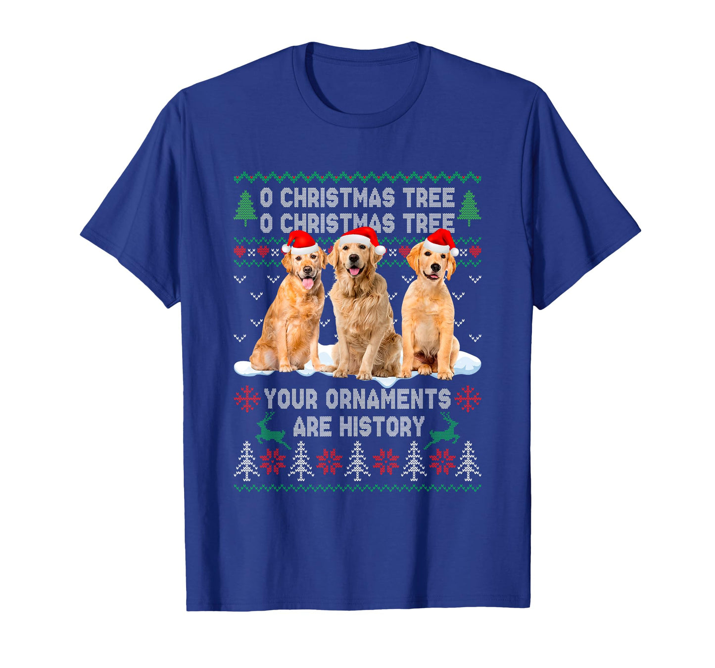 Cute Golden Retriever Dog Oh Christmas Tree Ugly Xmas Men Women Kids T-Shirt