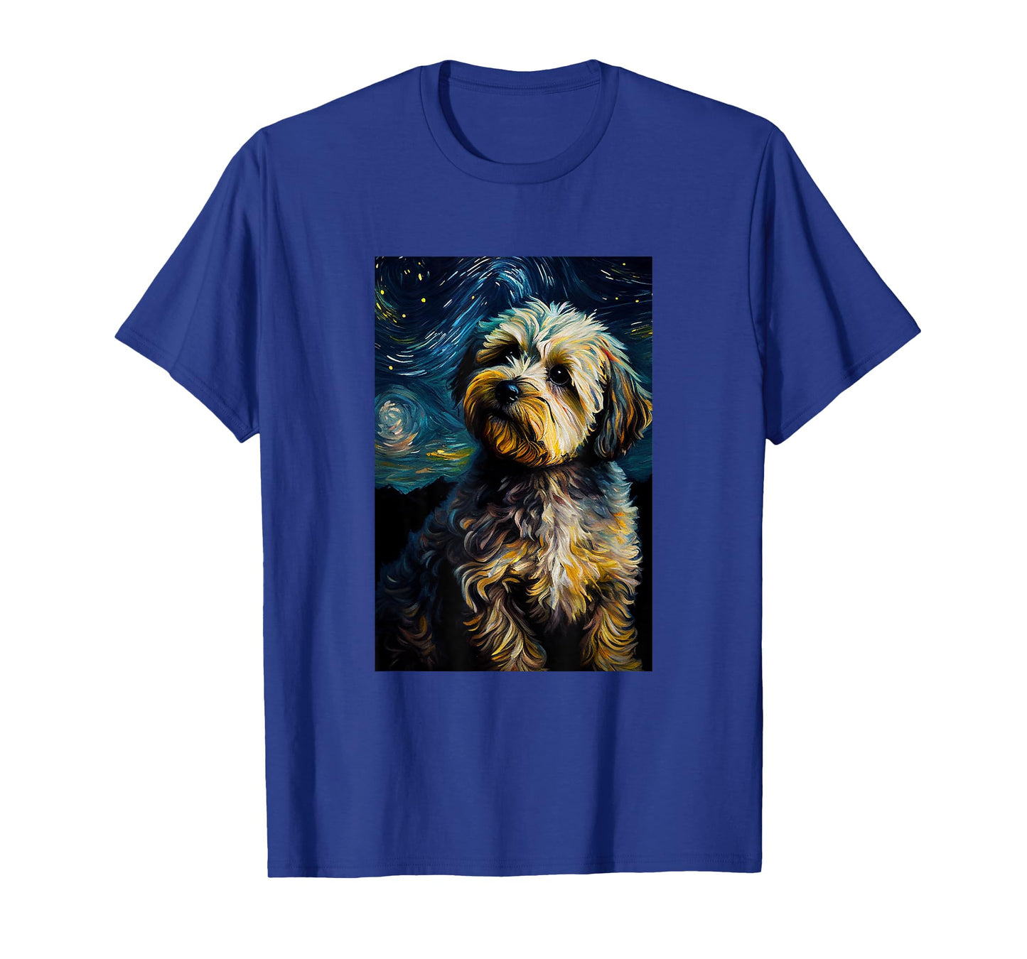 Yorkiepoo in Starry Night Painting Dog Mom Dad Men Women Kids T-Shirt