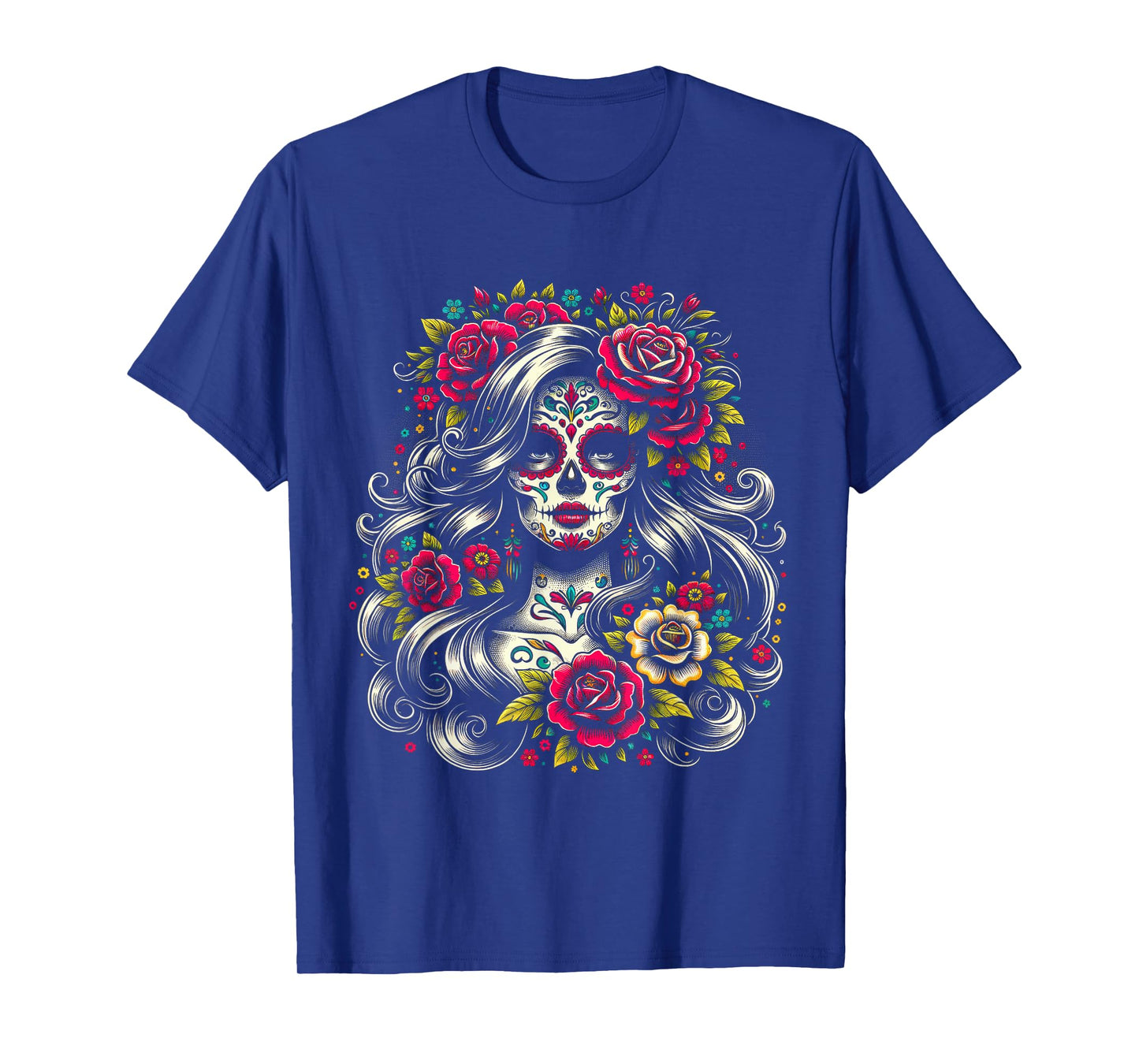 De Los Muertos La Catrina Day of the Dead Sugar Skull Women T-Shirt