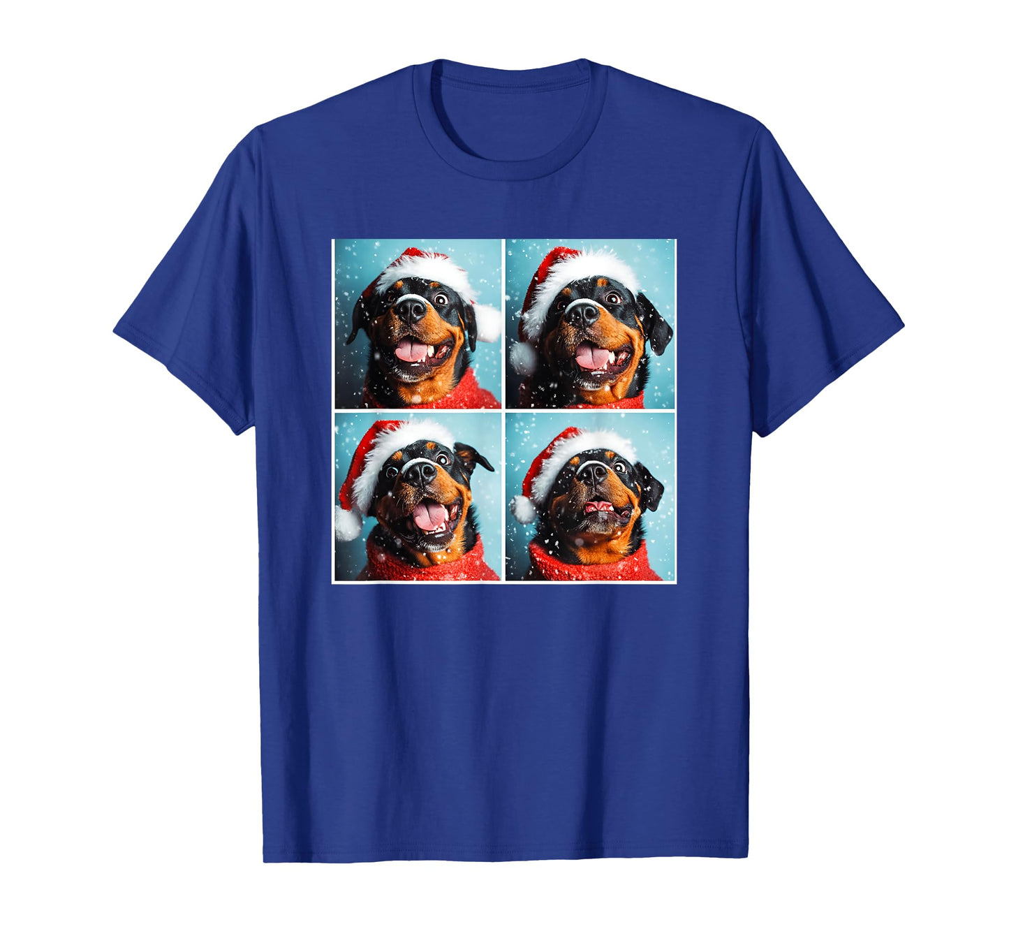 Rottweiler With Santa Hat Snowy Christmas Rottie T-Shirt