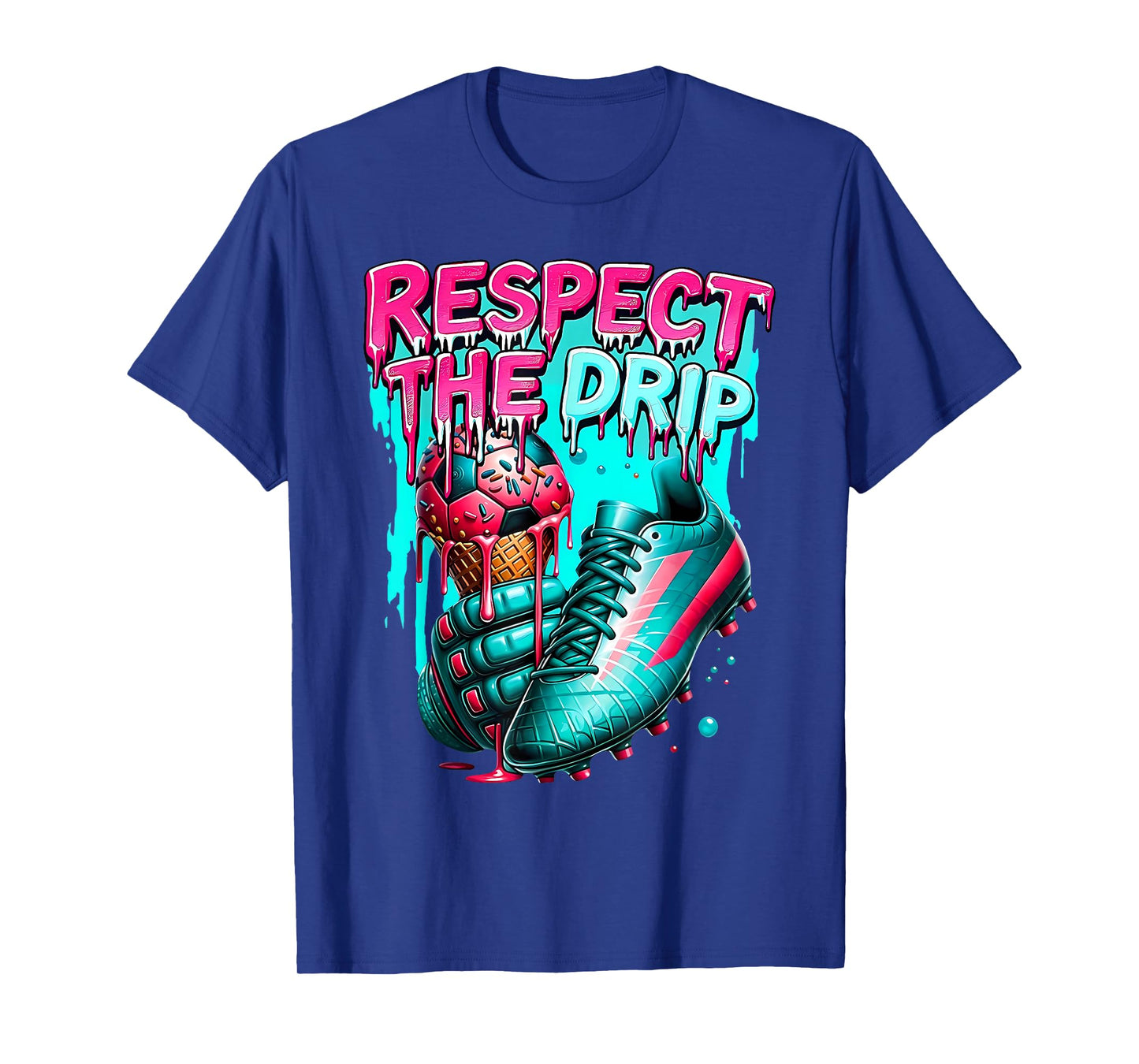 Respect The Drip Soccer Ice Cream Drip with Sprinkles T-Shirt