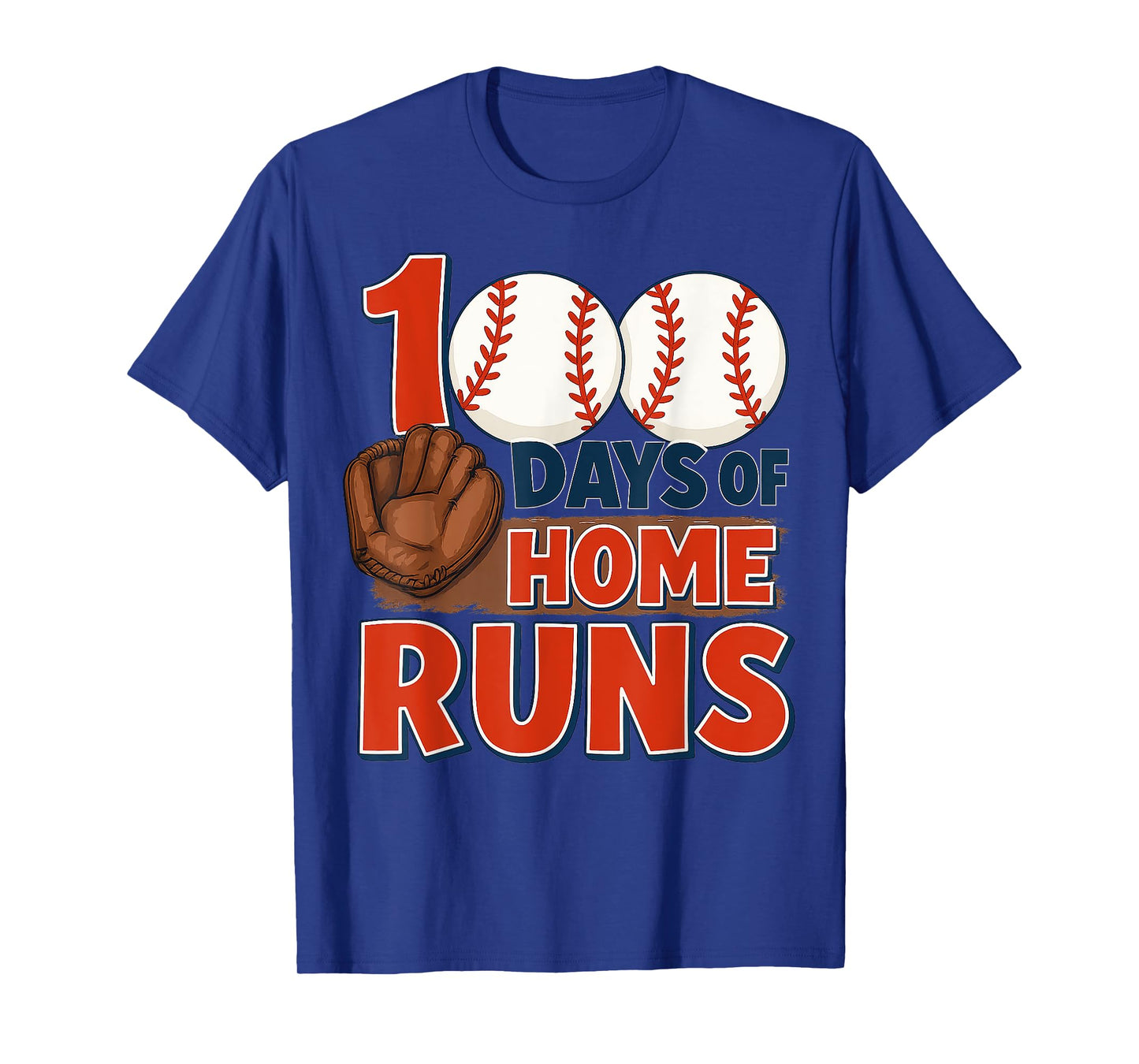 Classic 100 Days of Home Runs Baseball Shirt Design T-Shirt