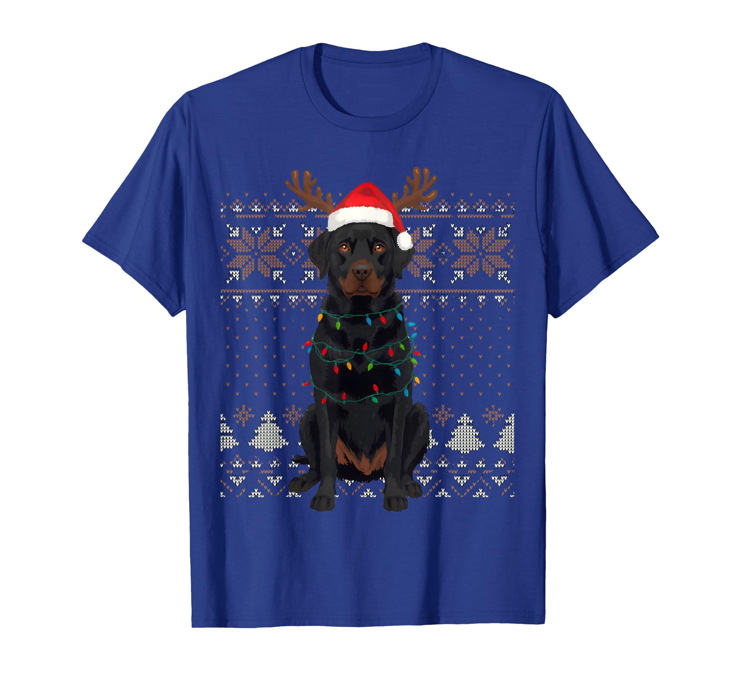 Christmas Dog with Hat and Lights - Funny Holiday Labrador T-Shirt
