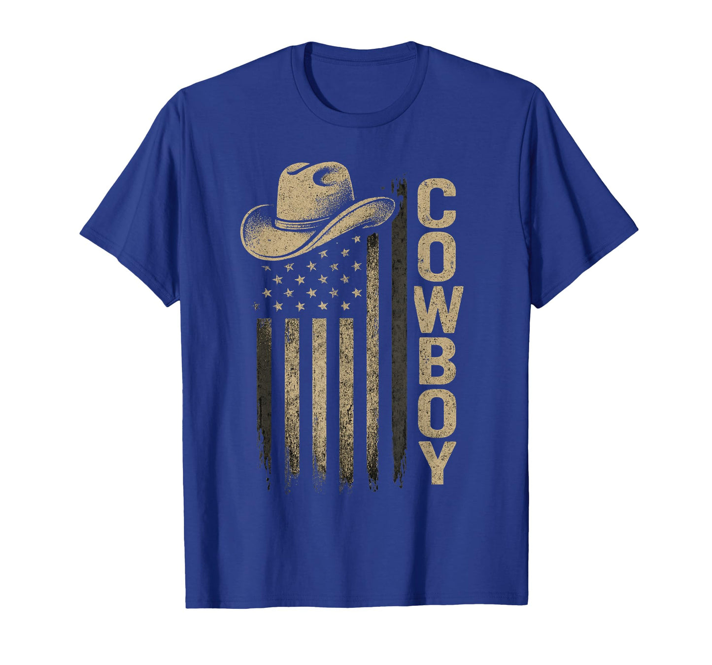Western Cowboy Rodeo Southern Retro USA Flag T-Shirt