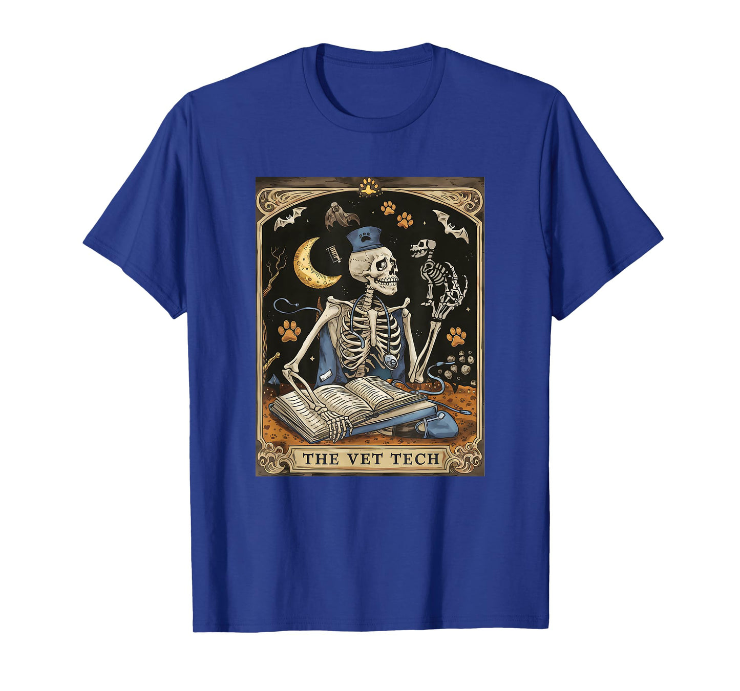 Skeleton The Vet Tech Tarot, Vet Med Nurse Student Grad Men T-Shirt