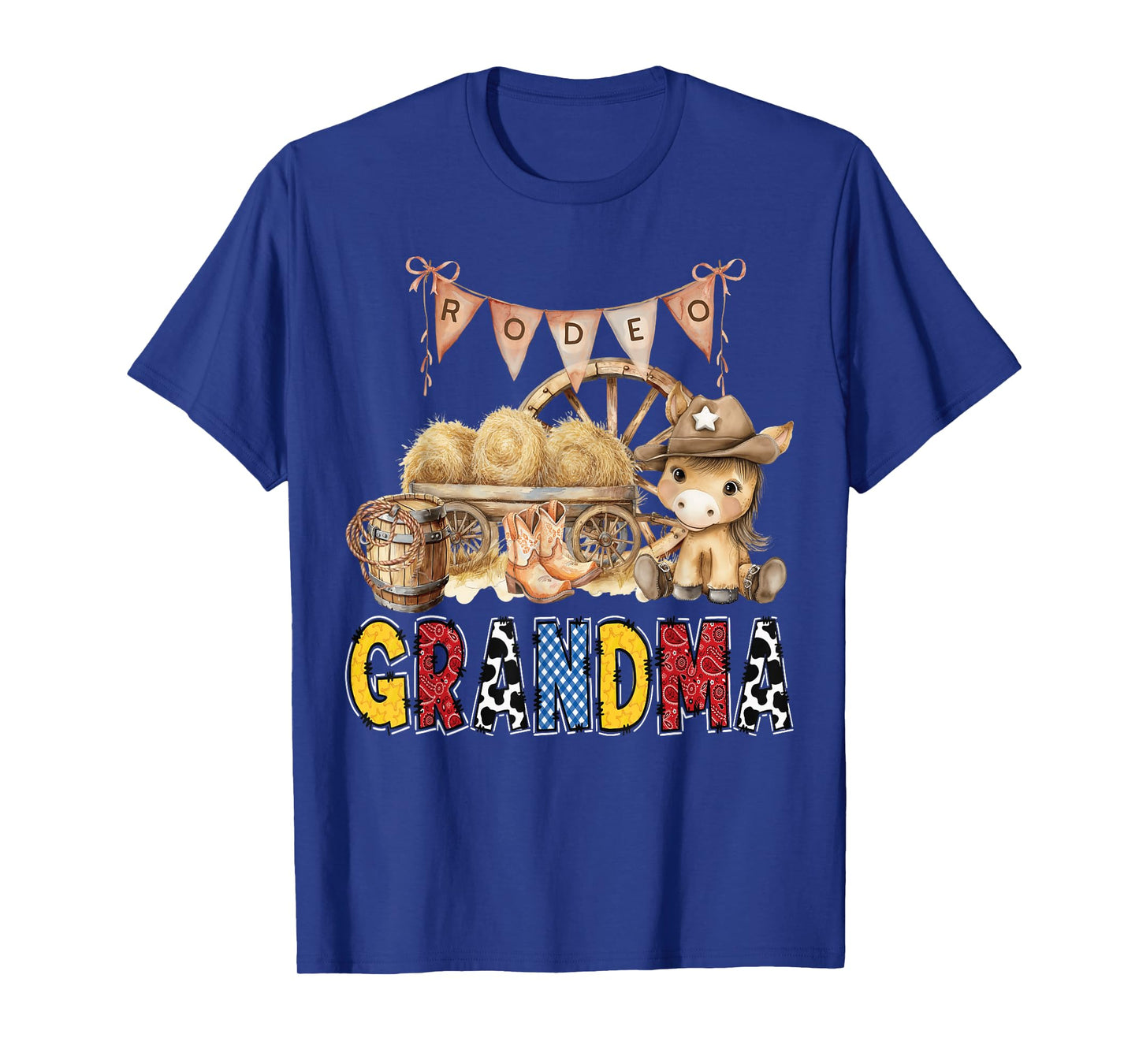 Rodeo Grandma Western Cowboy Birthday Family Matching T-Shirt