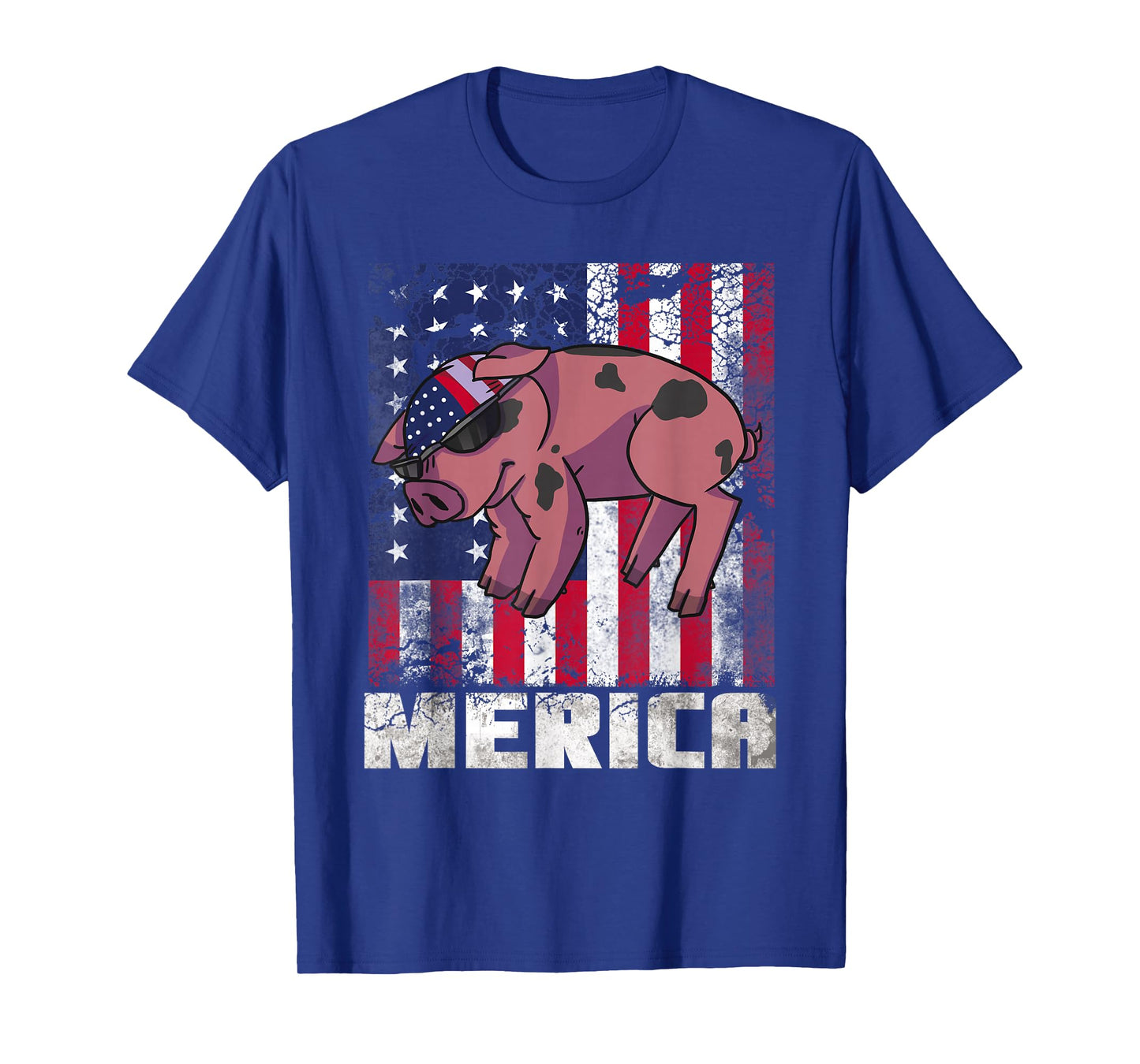 Merica Pig USA American Flag 4th of July Patriotic Gift T-Shirt