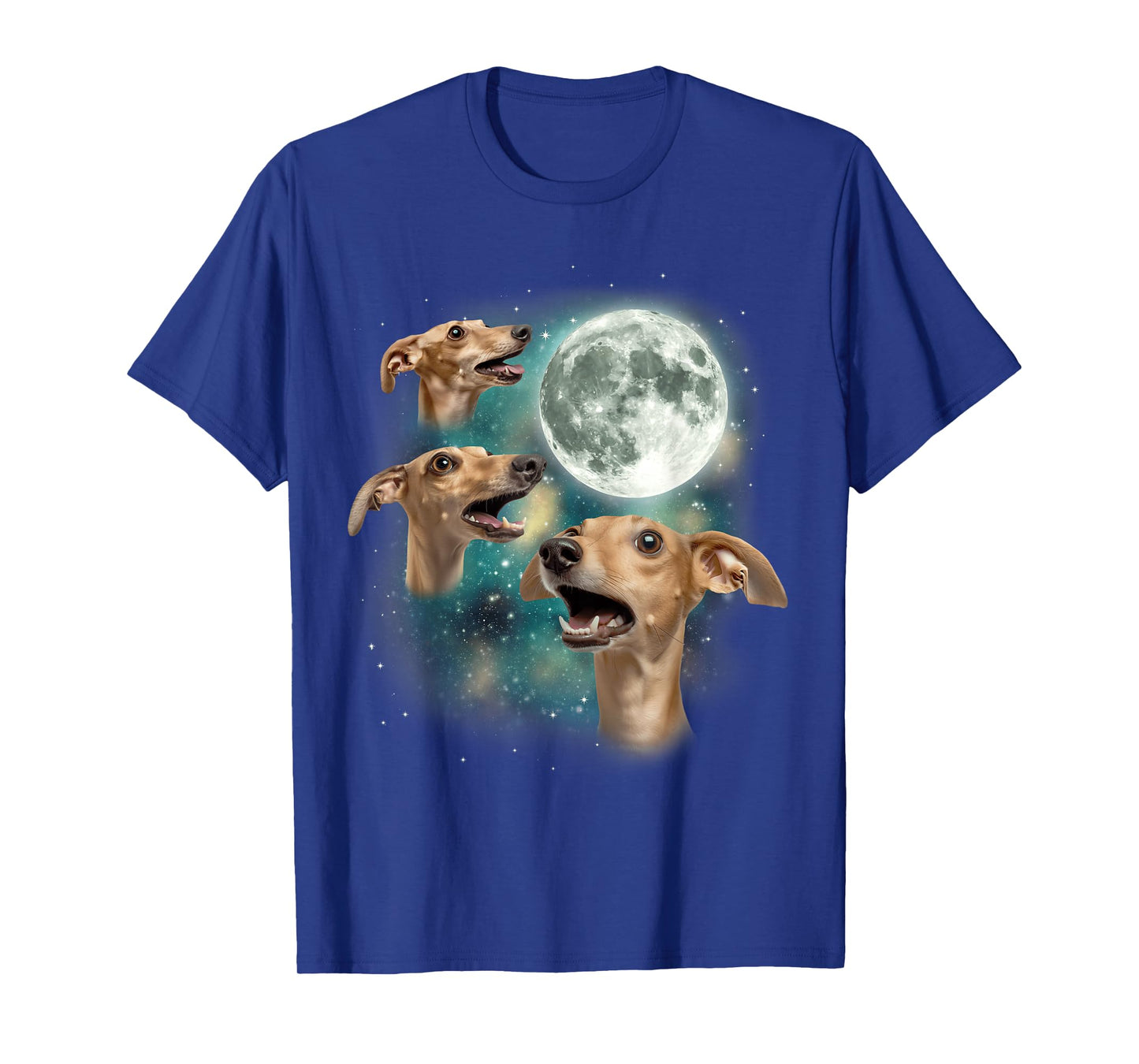 Three Whippet Moon | 3 Whippet Funny Weird Dog Meme T-Shirt