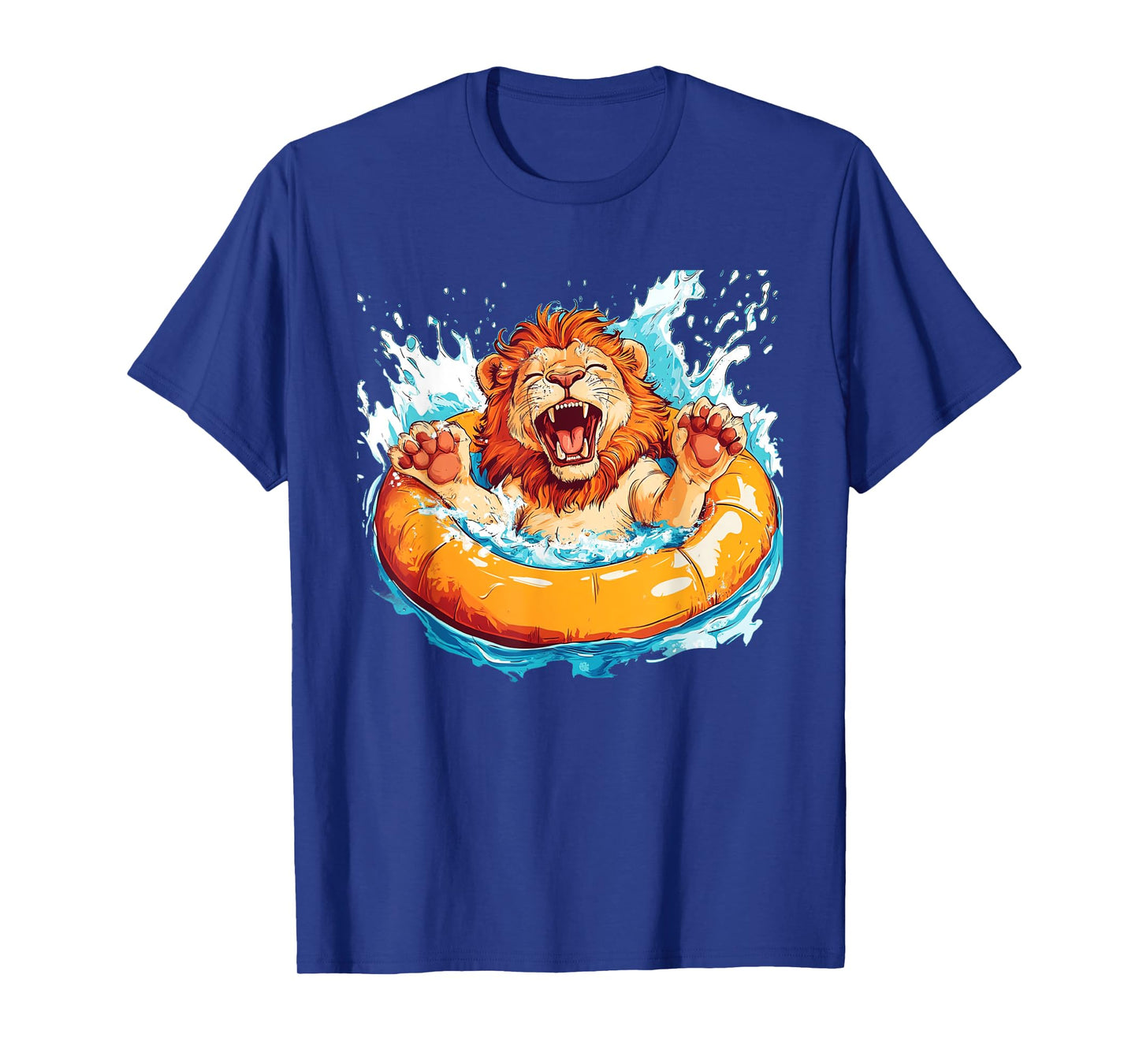 Nice Summer Costume with Lion in Pool for Boys and Girls T-Shirt