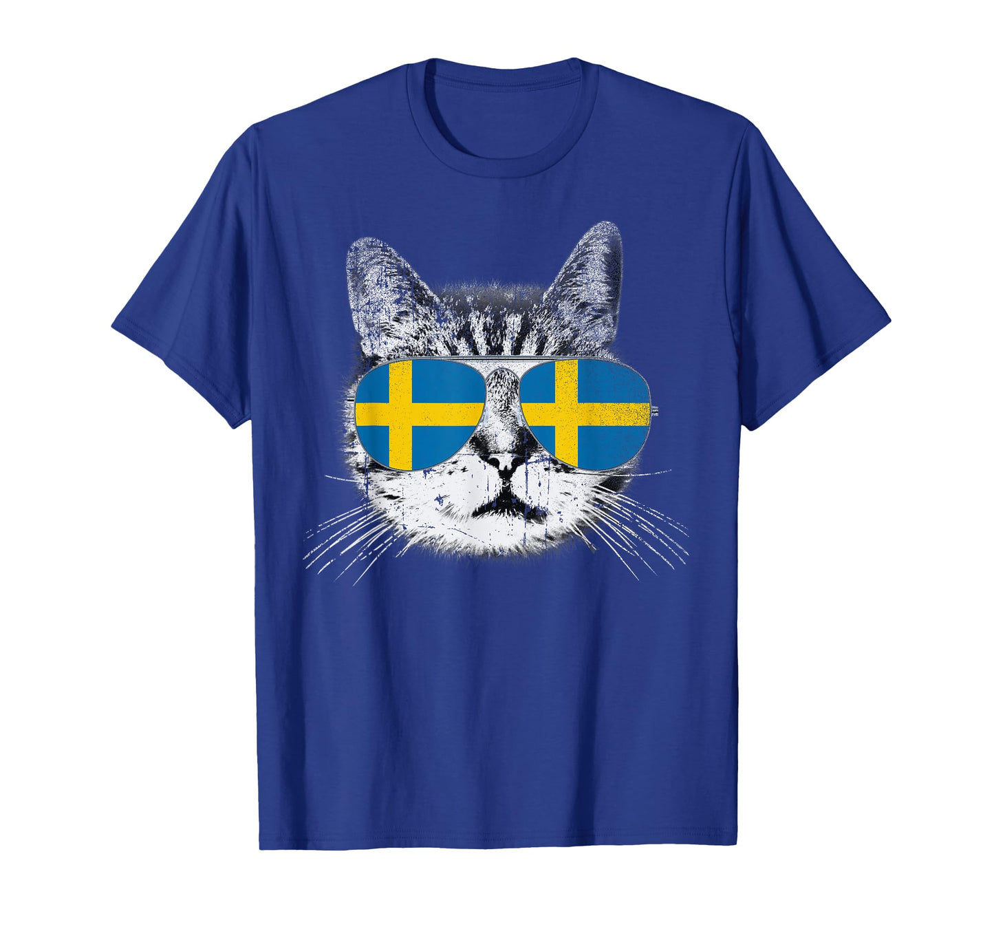 Cat Shirt Swedish Sweden Flag Country Pride Men Women Gift T-Shirt