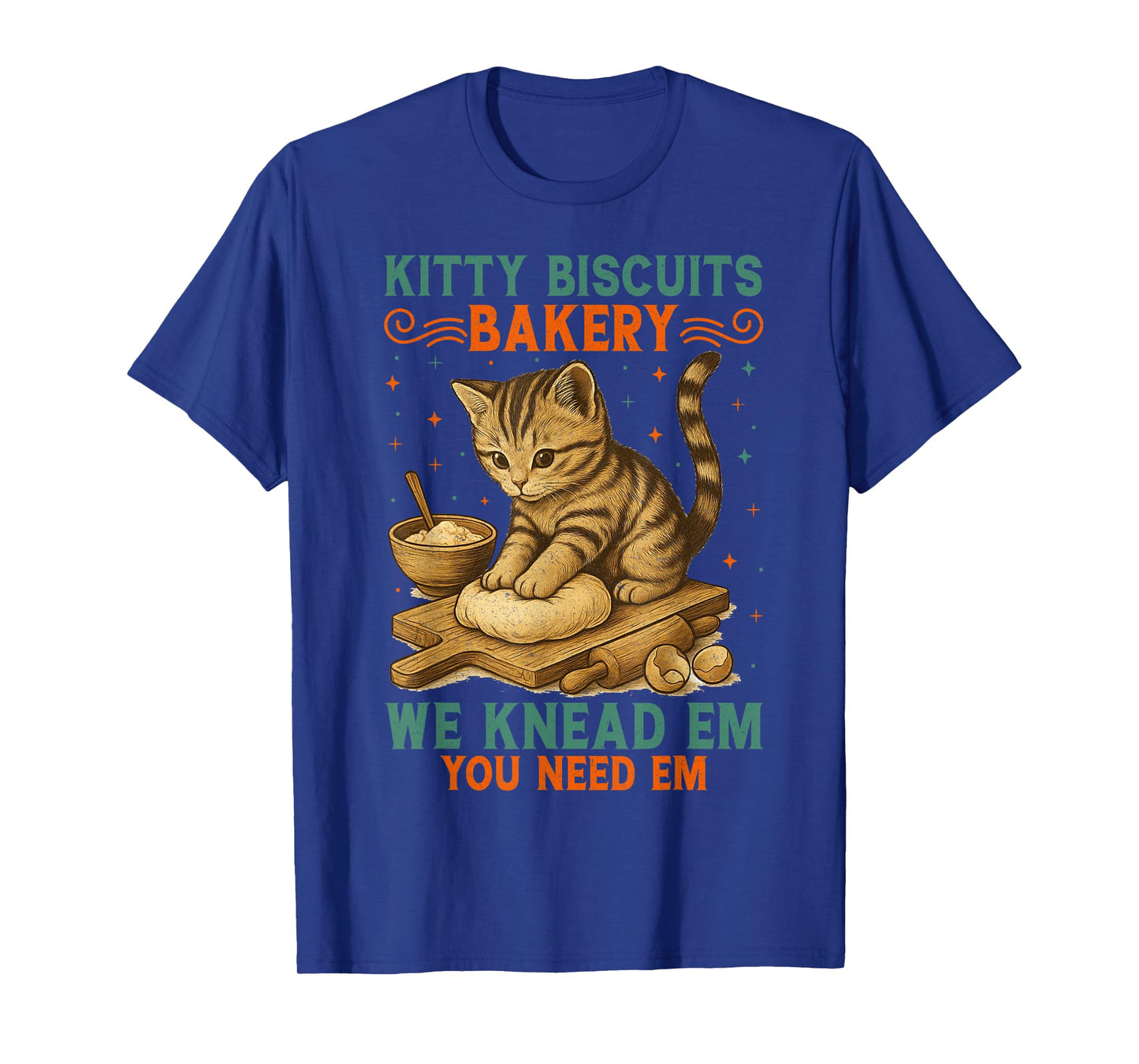 Kitty Biscuits Kneading Cat Bakery Kawaii Chef Cat Lover T-Shirt