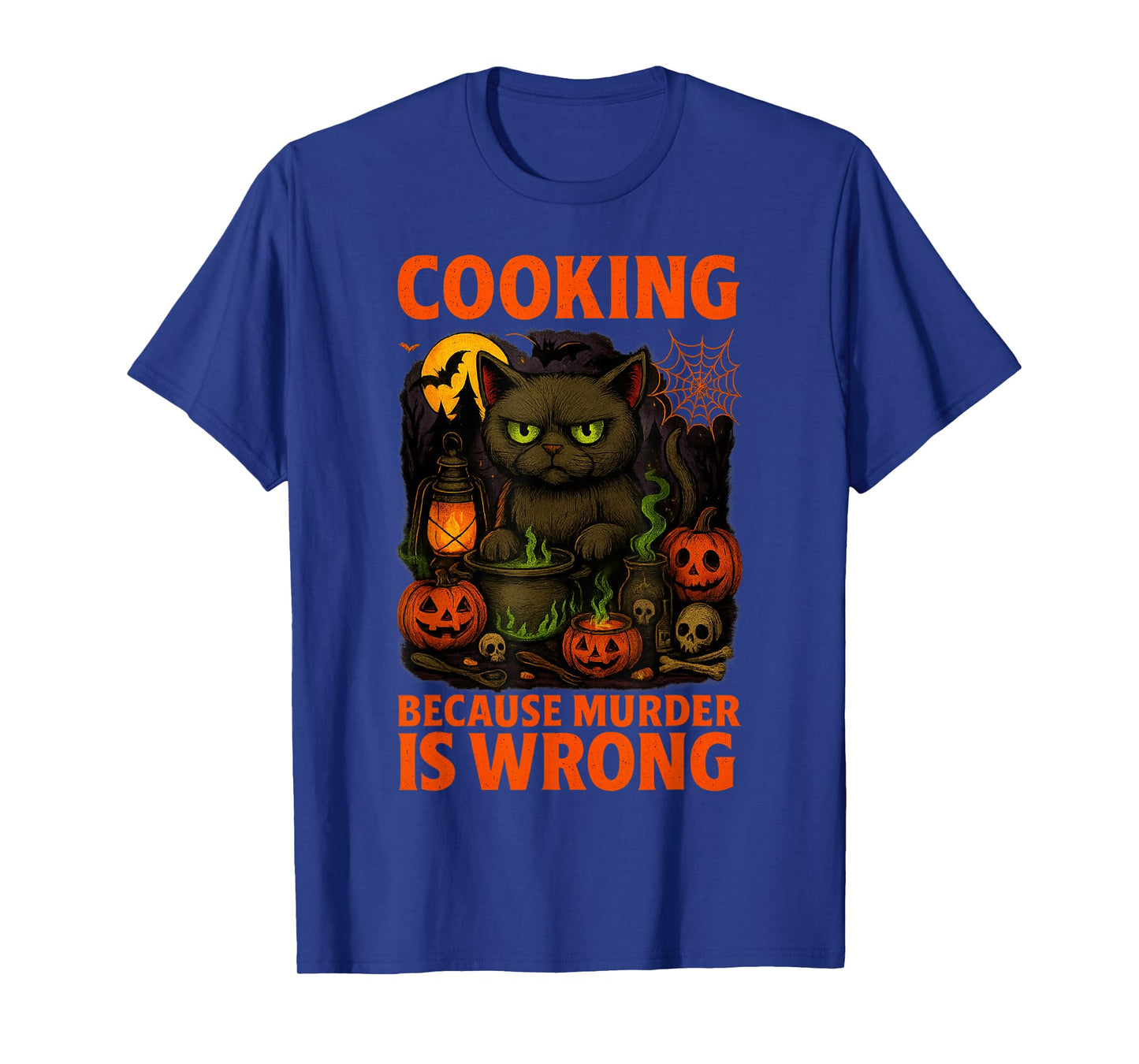 Halloween Cooking Cat Costume Funny Pun Spooky Design T-Shirt
