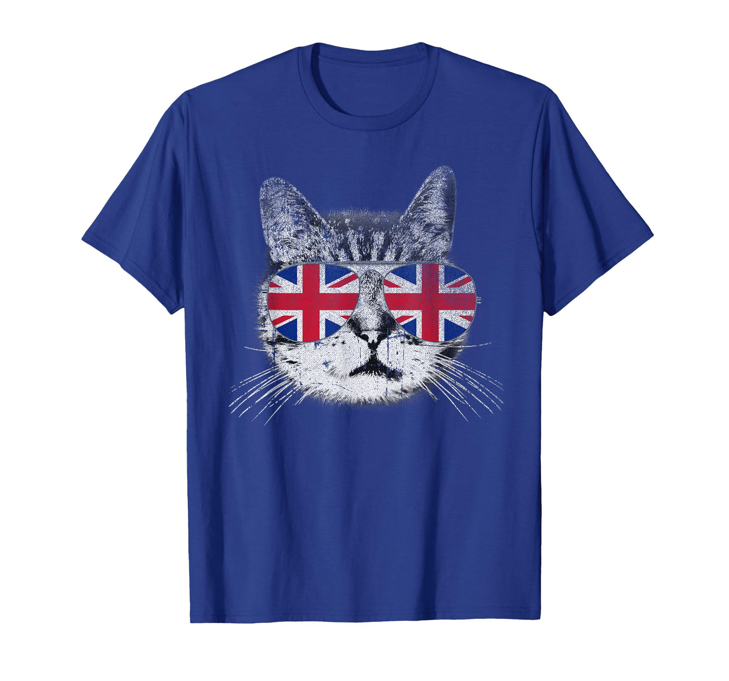 Cat Shirt Union Jack Flag Country Retro England British UK T-Shirt