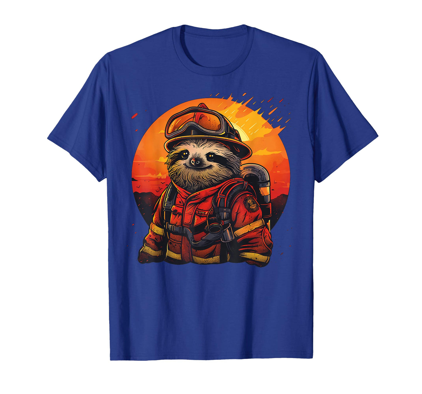 Sleepy Men and Women Sloth Firefighter T-Shirt