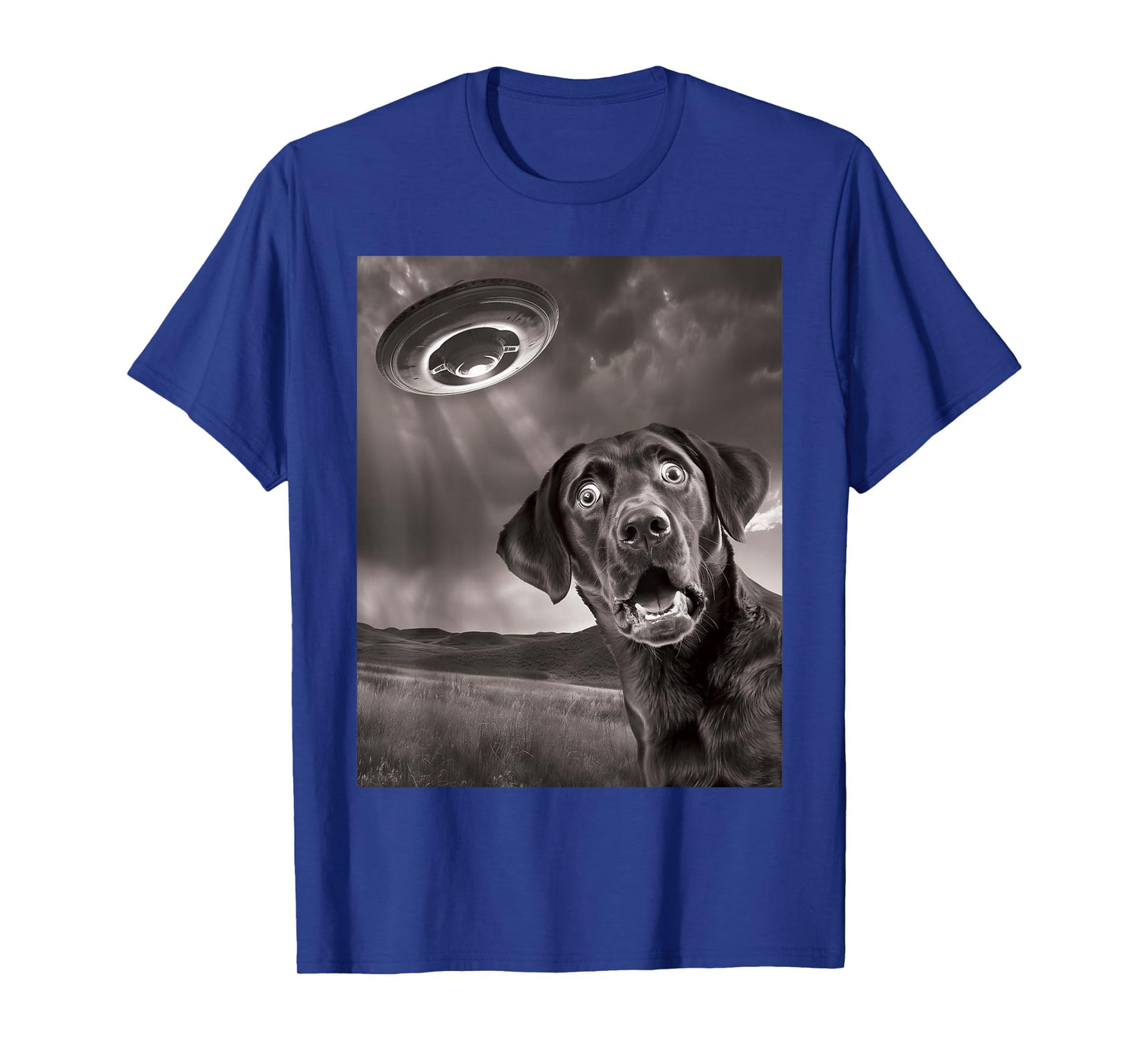 Funny Dog Black Lab Labrador Retriever UFO Selfie T-Shirt