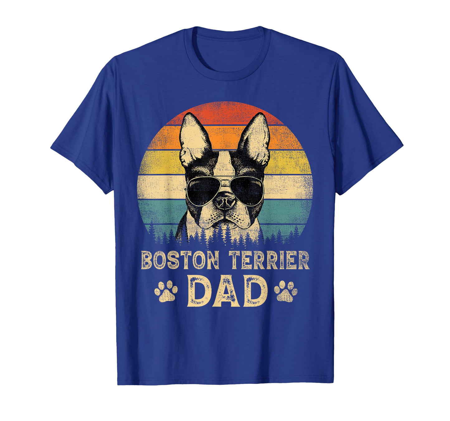 Vintage Boston Terrier Dad Dog Lovers Father's Day Tee T-Shirt