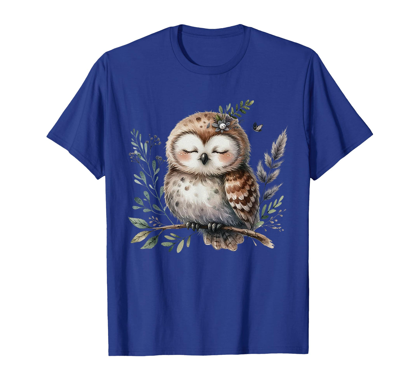 Peaceful Forest Owl Woodland Animal Nature Art T-Shirt