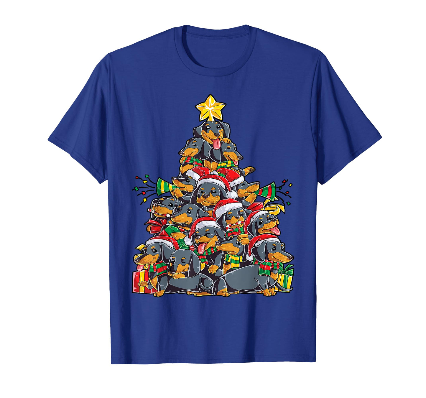 Dachshund Christmas Tree Dog Santa Xmas Boys Girls Dogmas T-Shirt