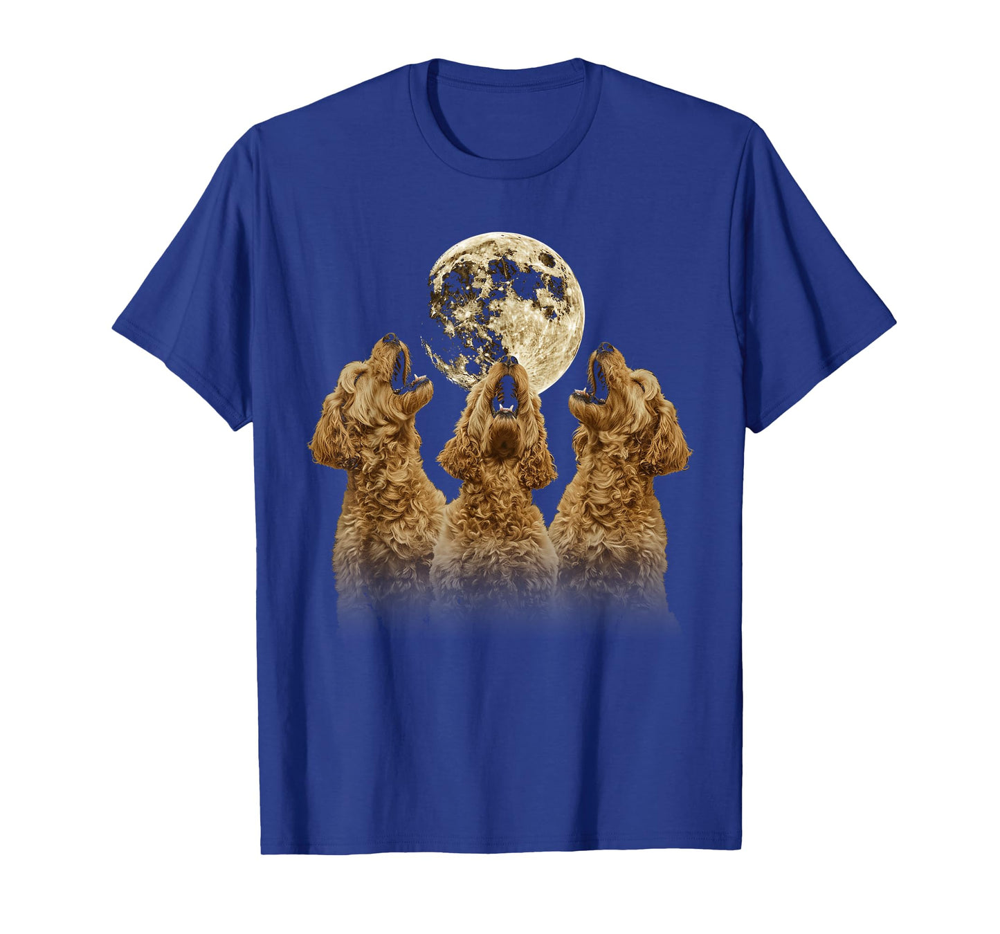 Golden Doodle Goldendoodle Dog Howling Moon T-Shirt