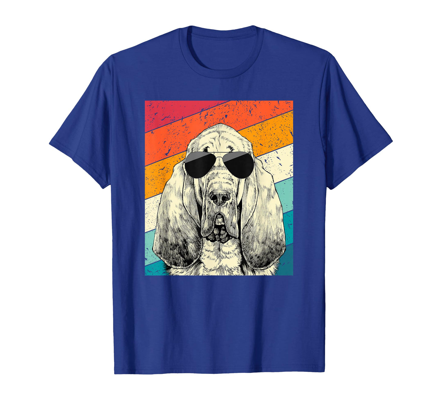 Retro Vintage Bloodhound with Sunglasses Dog Lovers T-Shirt