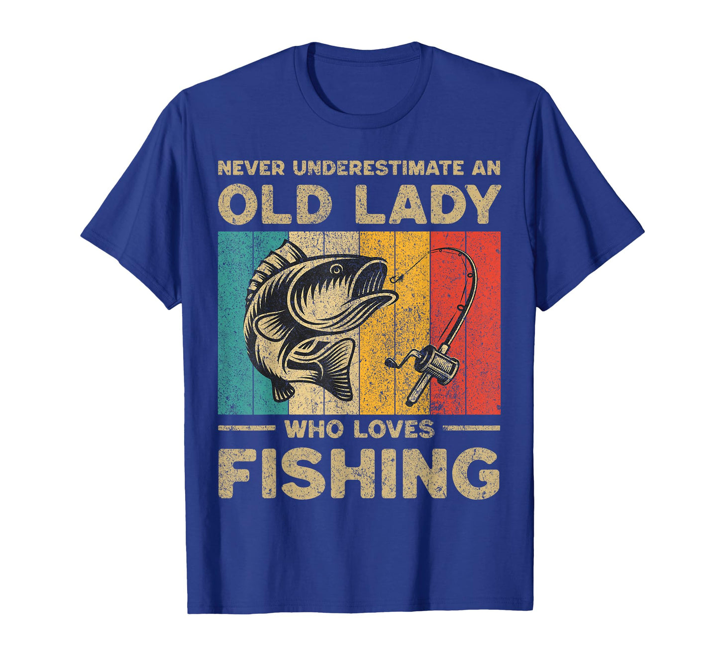 Funny Vintage Fishing Jokes Womens Fisherman Bass Fish T-Shirt