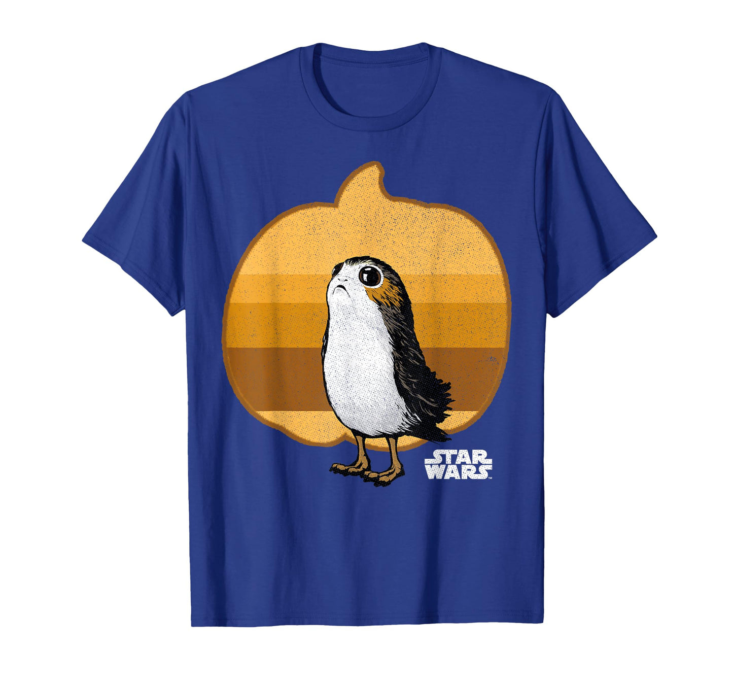 Star Wars Porg Simple Striped Pumpkin Halloween T-Shirt