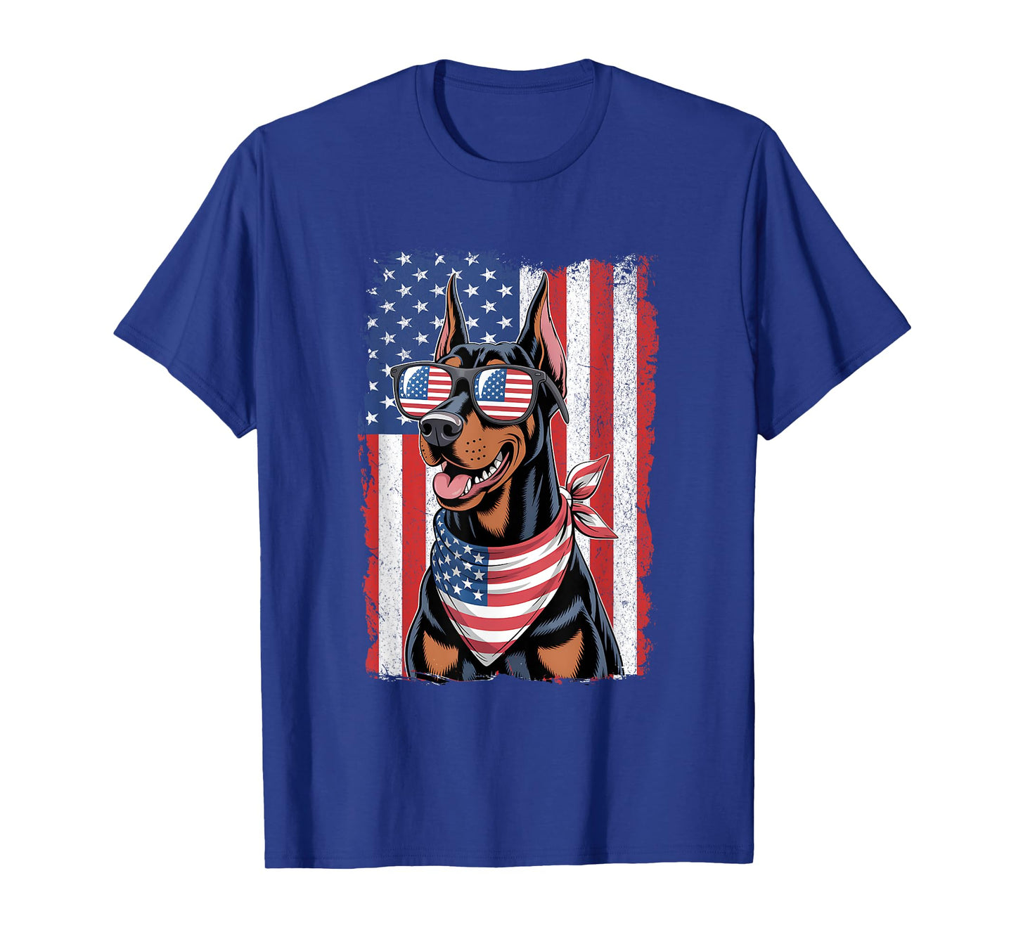 Doberman Pinscher 4th of July Dog Patriotic USA Flag T-Shirt