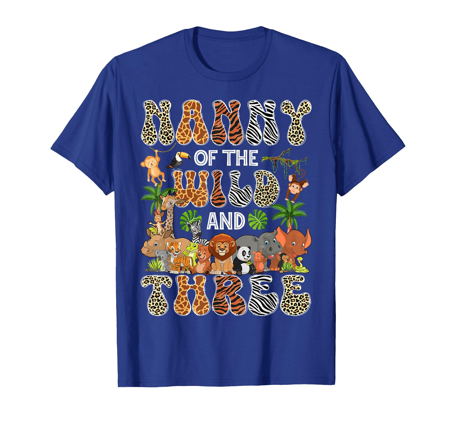 Nanny Of The Wild And Three 3Rd Birthday Boy Safari Jungle T-Shirt