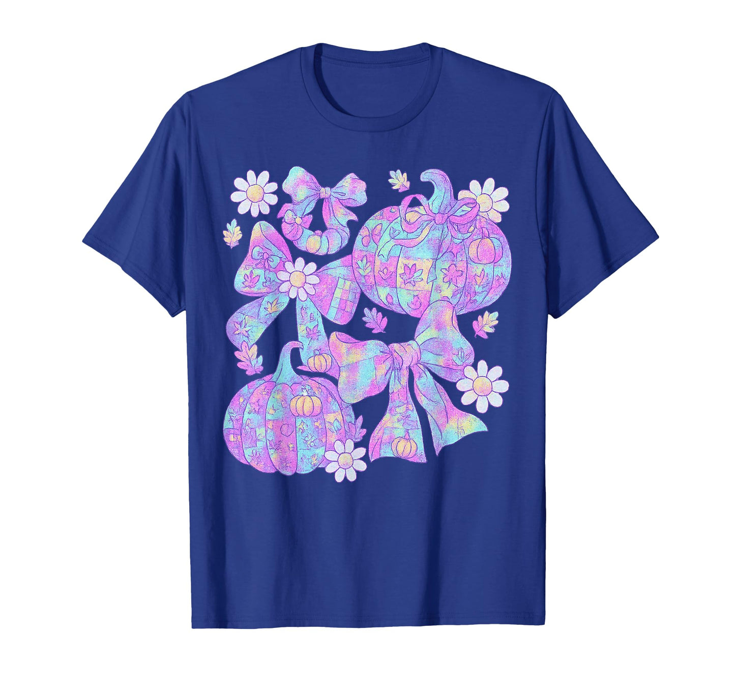 Preppy Pumpkin Thanksgiving Vintage Boho Floral Fall Vibes T-Shirt