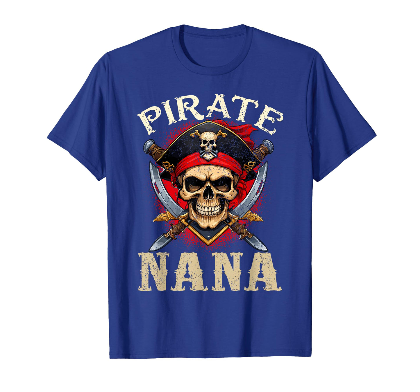 Pirate Nana Skull Jolly Roger Halloween Pirate Family T-Shirt