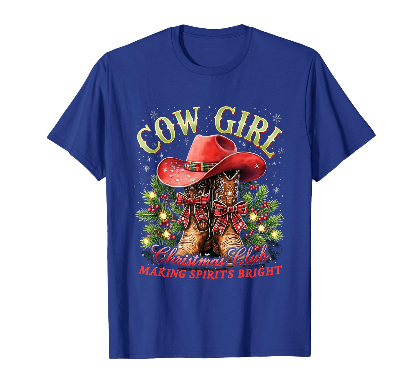 Cowgirl Howdy Christmas Y'all Xmas Wild West Coquette T-Shirt