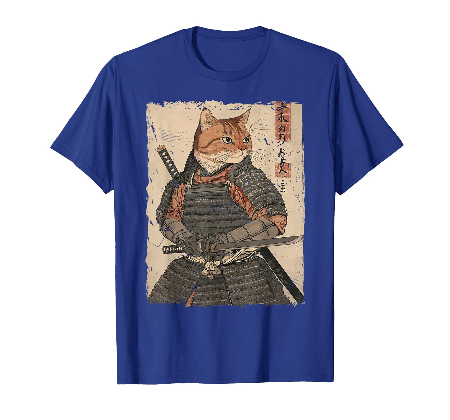 Samurai Cat Warrior Japanese Ukiyo-e Artwork Cat Samurai T-Shirt