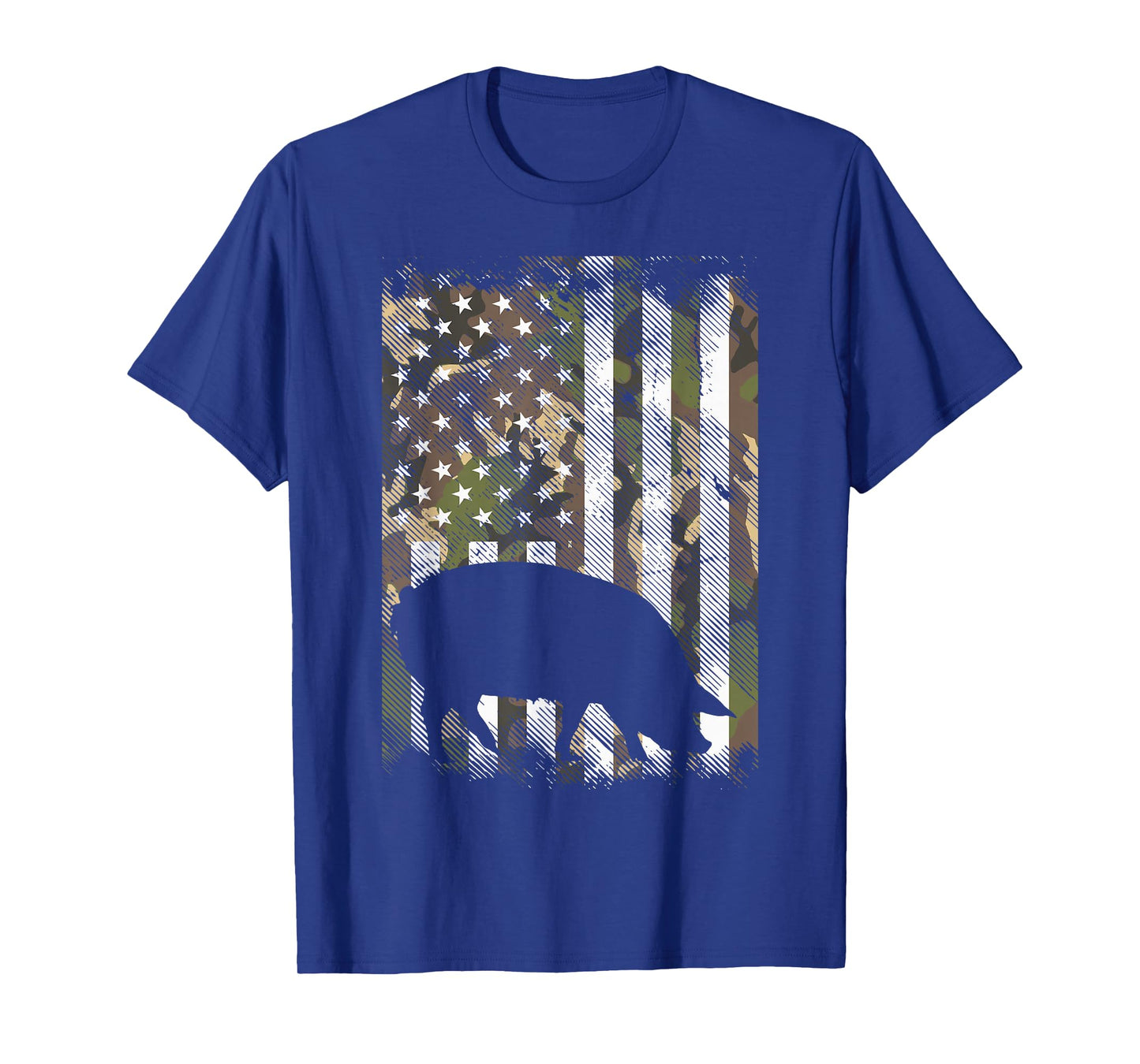 Camo US Flag Pig Vintage Farm Animal Patriotic Farmer Gift T-Shirt