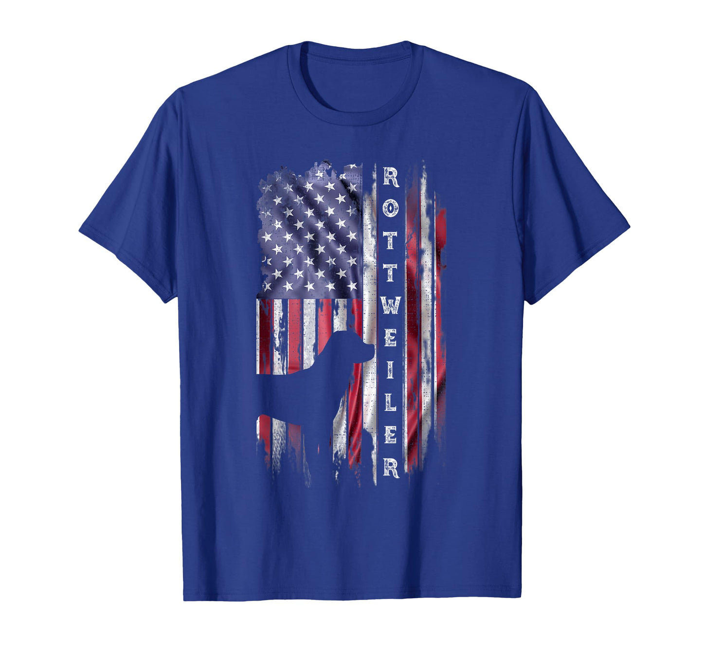 Vintage USA Flag Rottweiler Dog Rottie Lover Silhouette T-Shirt