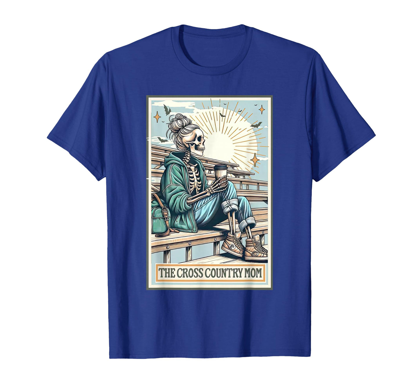 The Cross Country Mom Skeleton Tarot Card Track Mom Running T-Shirt