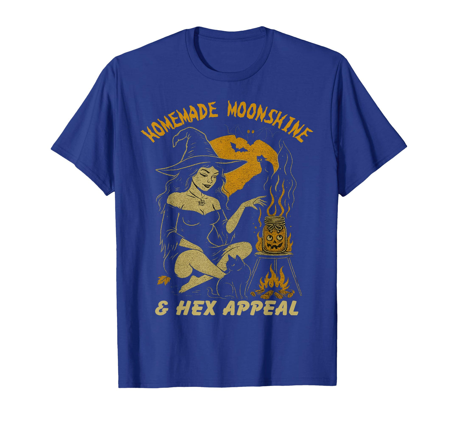 Homemade Moonshine & Hex Appeal Halloween Witch Pin Up Girl T-Shirt
