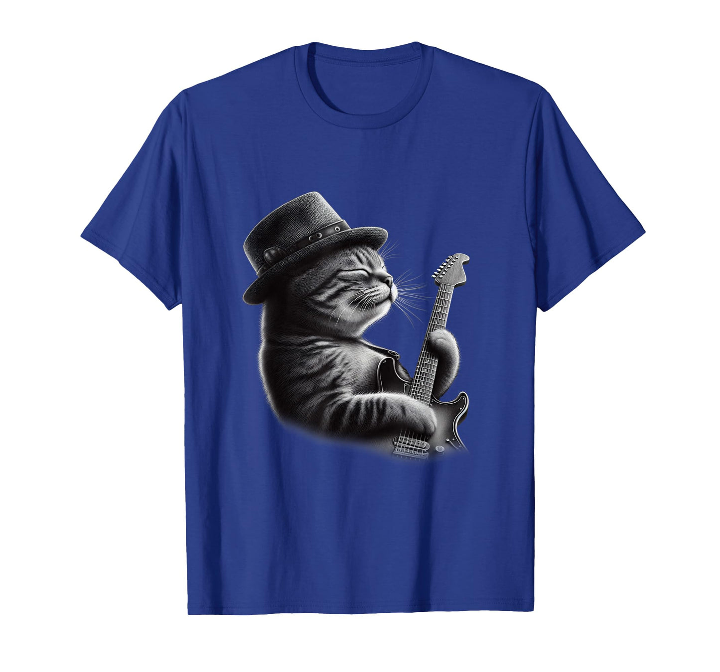 Cat Playing Guitar - Funny Rock Music Guitar Cat T-Shirt