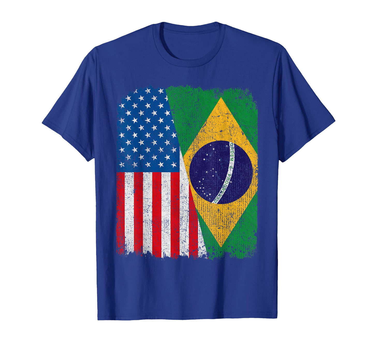 Brazilian American Flag Half USA Brazil Root Proud T-Shirt