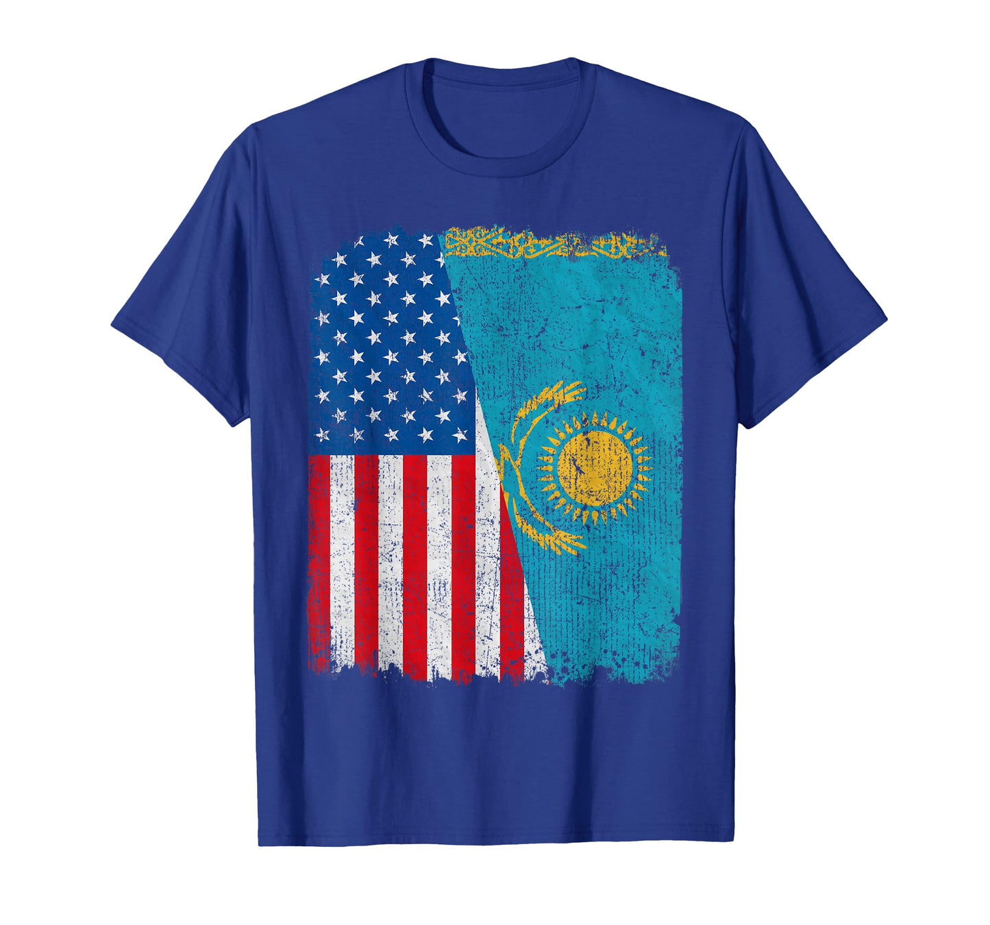 Kazakh American Flag Half USA Kazakhstan Root Proud T-Shirt