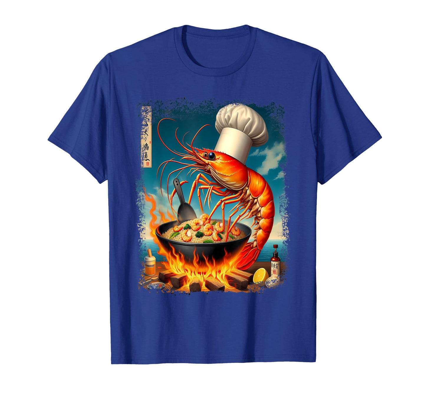 Funny Shrimp Fried This Rice Meme Painting Distressed Style T-Shirt