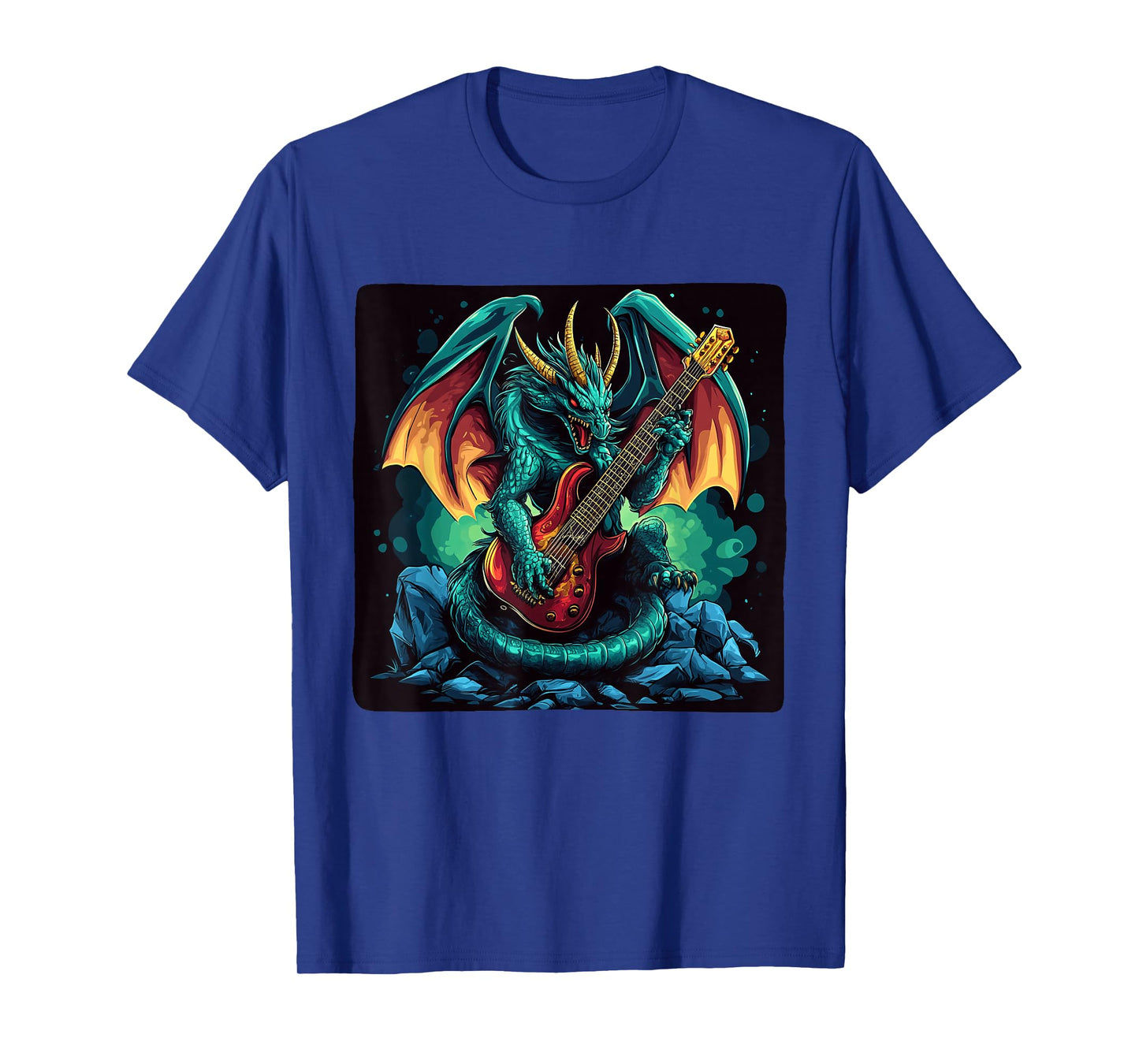 Set the Beat with this Guitar Playing Dragon T-Shirt