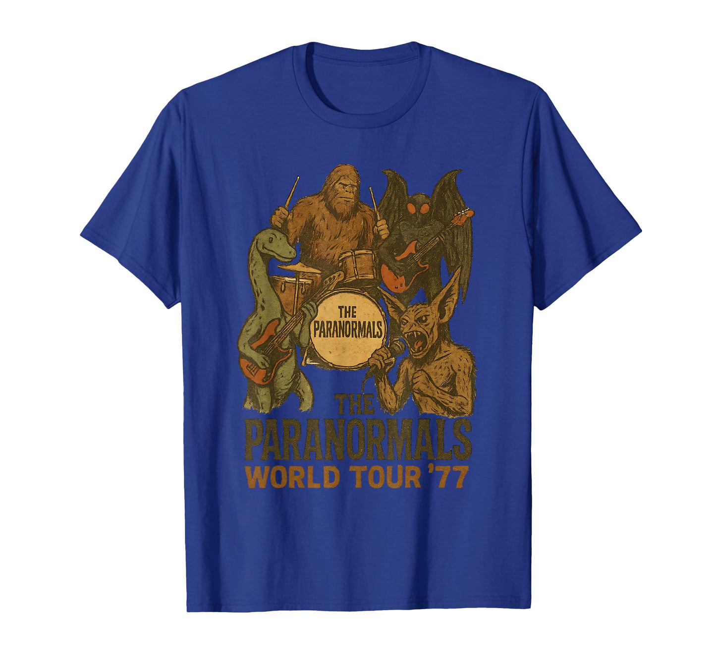 The Paranormal Cryptid Bigfoot Mothman Music Band World Tour T-Shirt