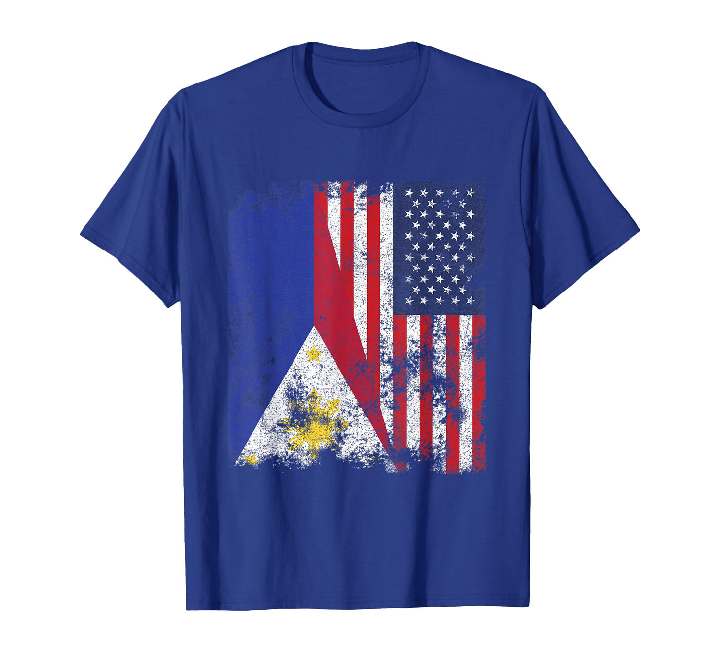Philippines USA Flag Distressed - Half American T-Shirt