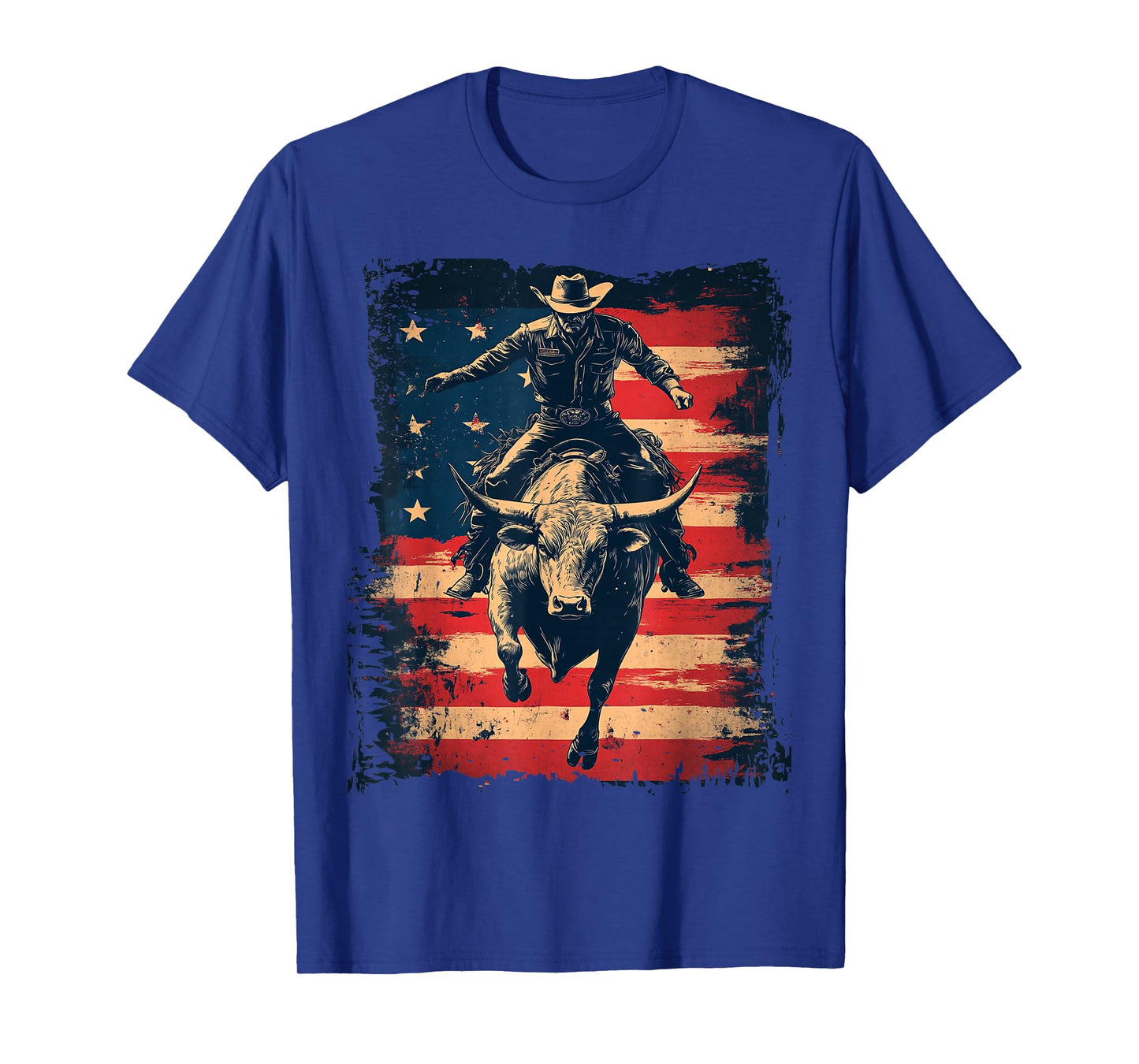 Rodeo Bull Rider Vintage Flag Grit T-Shirt