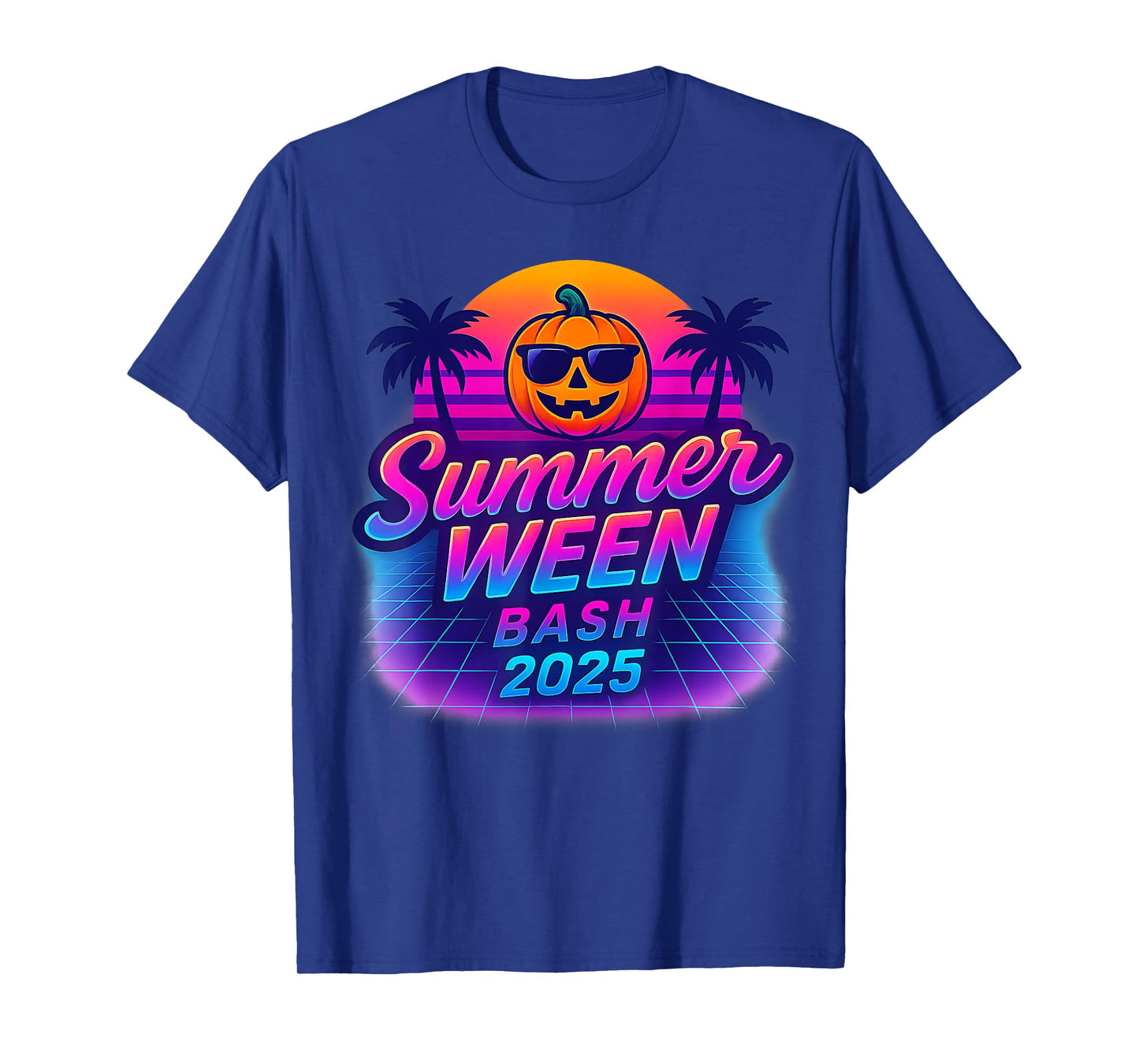 SummerWeen Bash 2025 Skeleton Beach Party Halloween Vibes T-Shirt