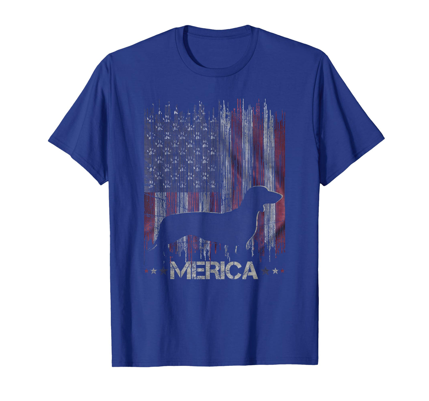 Vintage Dachshund Dog, Merica Weiner Dog USA Flag T-Shirt