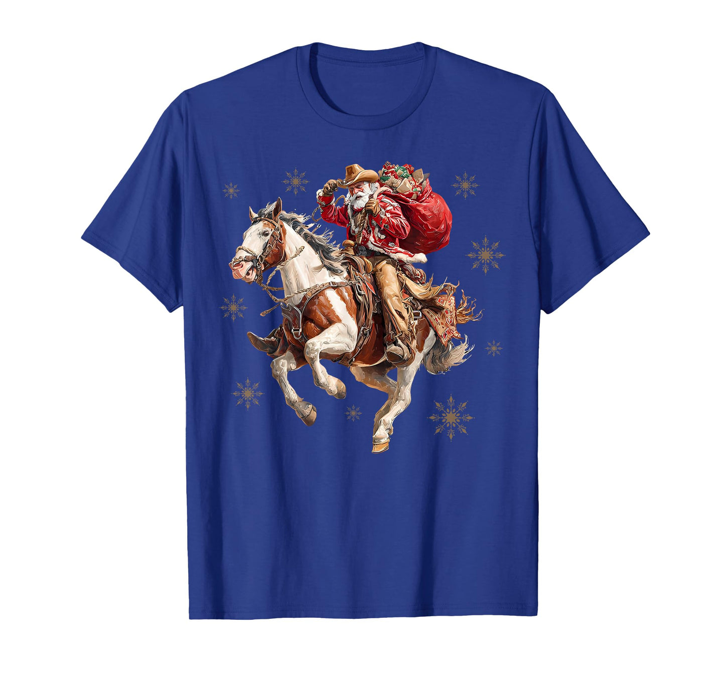 Vintage Cowboy Santa Merry Christmas Western Country Xmas T-Shirt